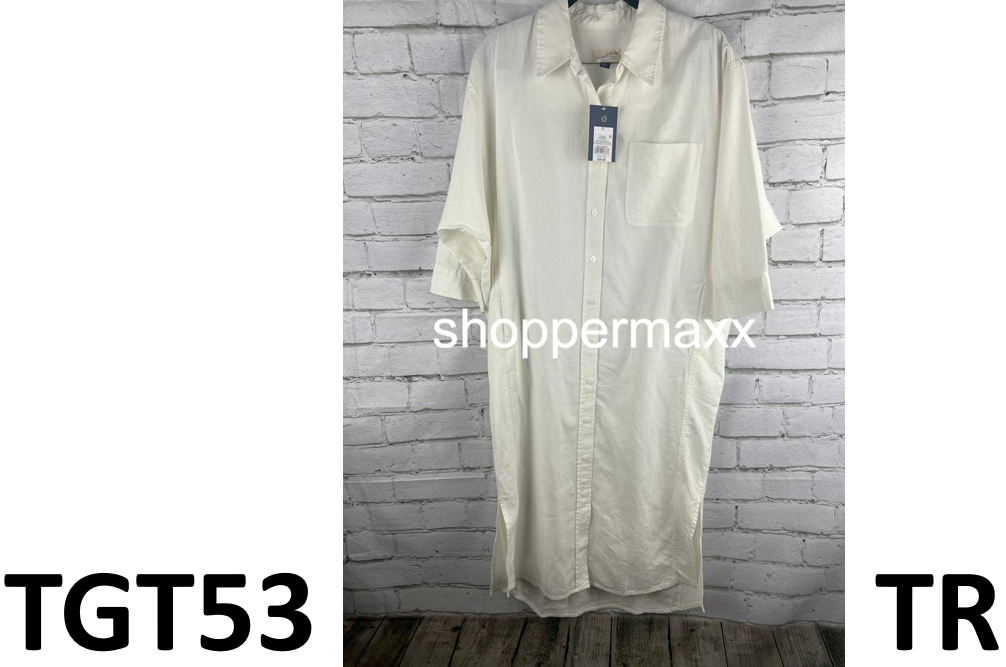 Women's 3/4 Sleeve Midi Shirtdress - Universal Thread, White, Size Small