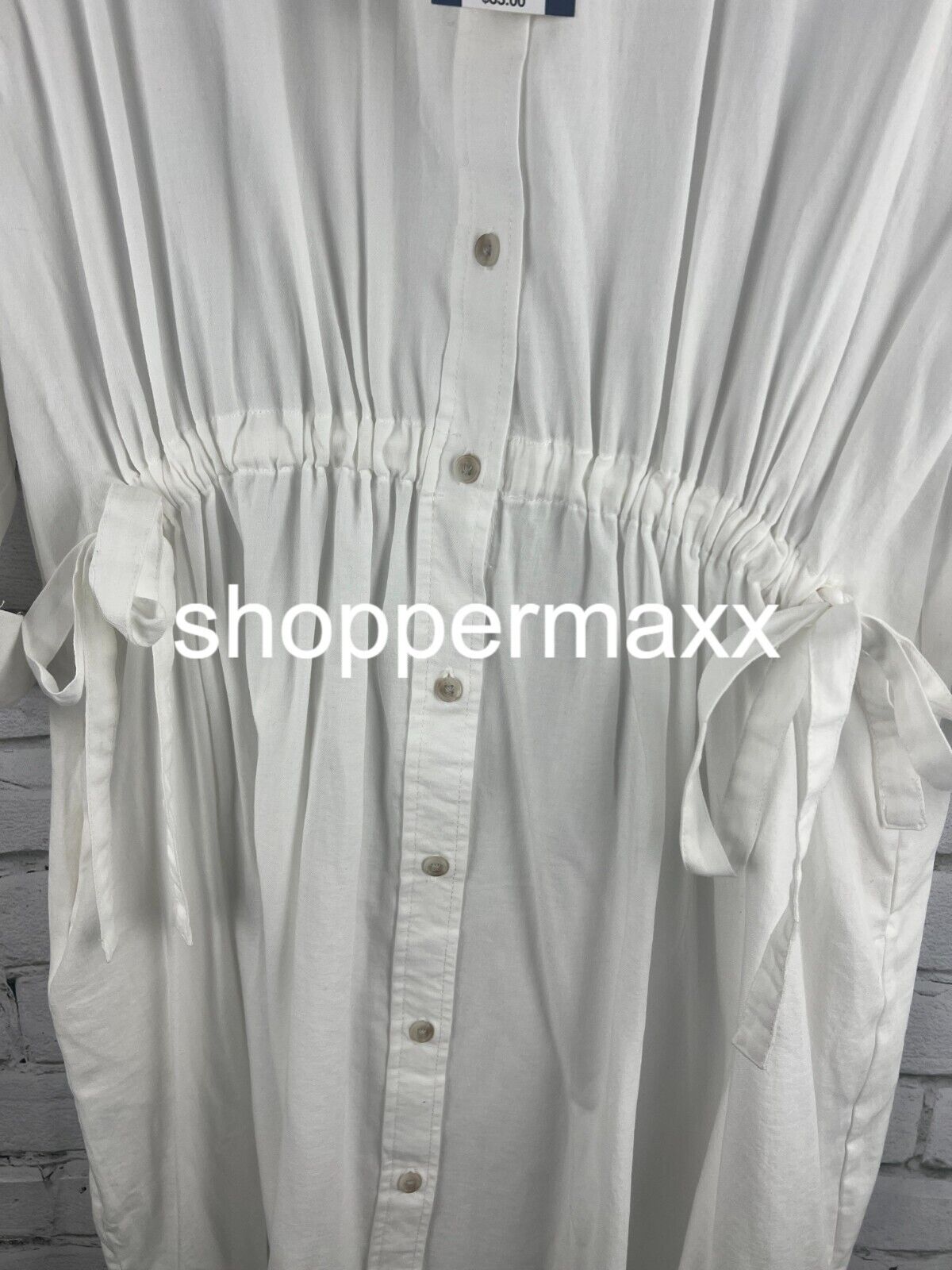 Women's Long Sleeve Cinch Waist Maxi Shirtdress- Universal Thread, WHITE, Medium