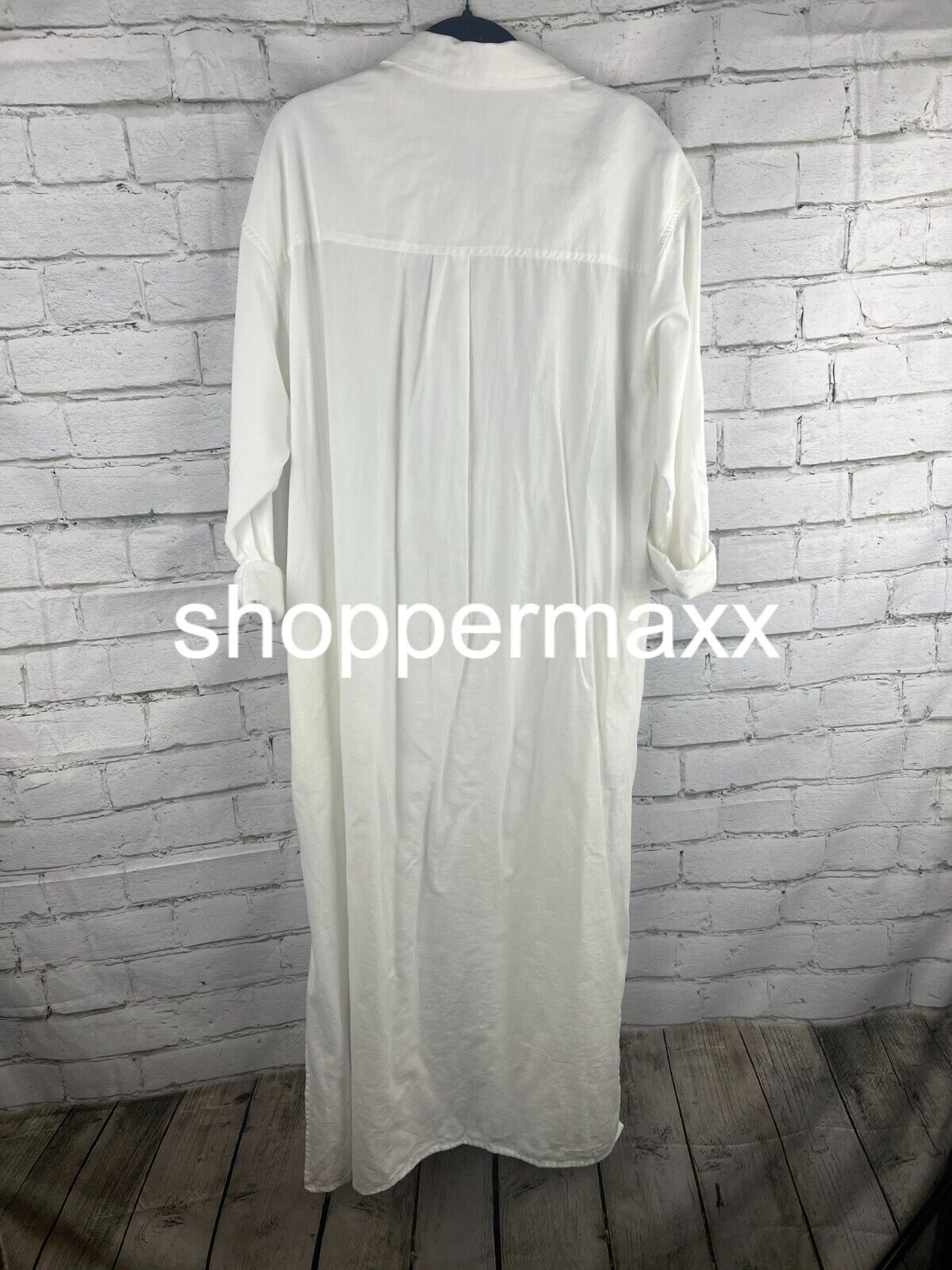 Women's Long Sleeve Cinch Waist Maxi Shirtdress- Universal Thread, WHITE, Medium