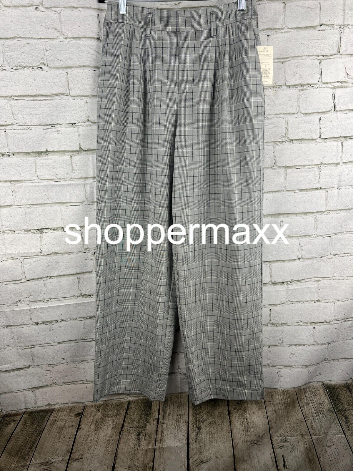 Women's High-Rise Straight Trousers - A New Day, GRAY PLAID, Size 6