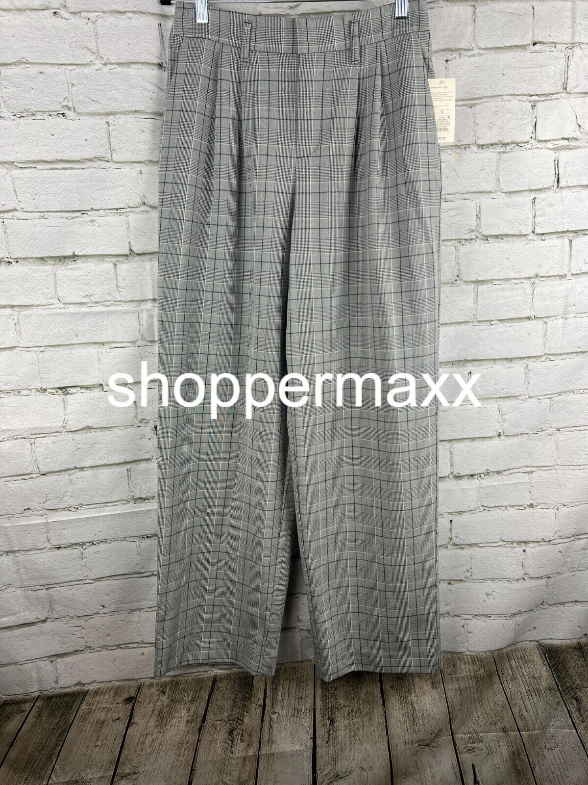 Women's High-Rise Straight Trousers - A New Day, GRAY PLAID, Size 6