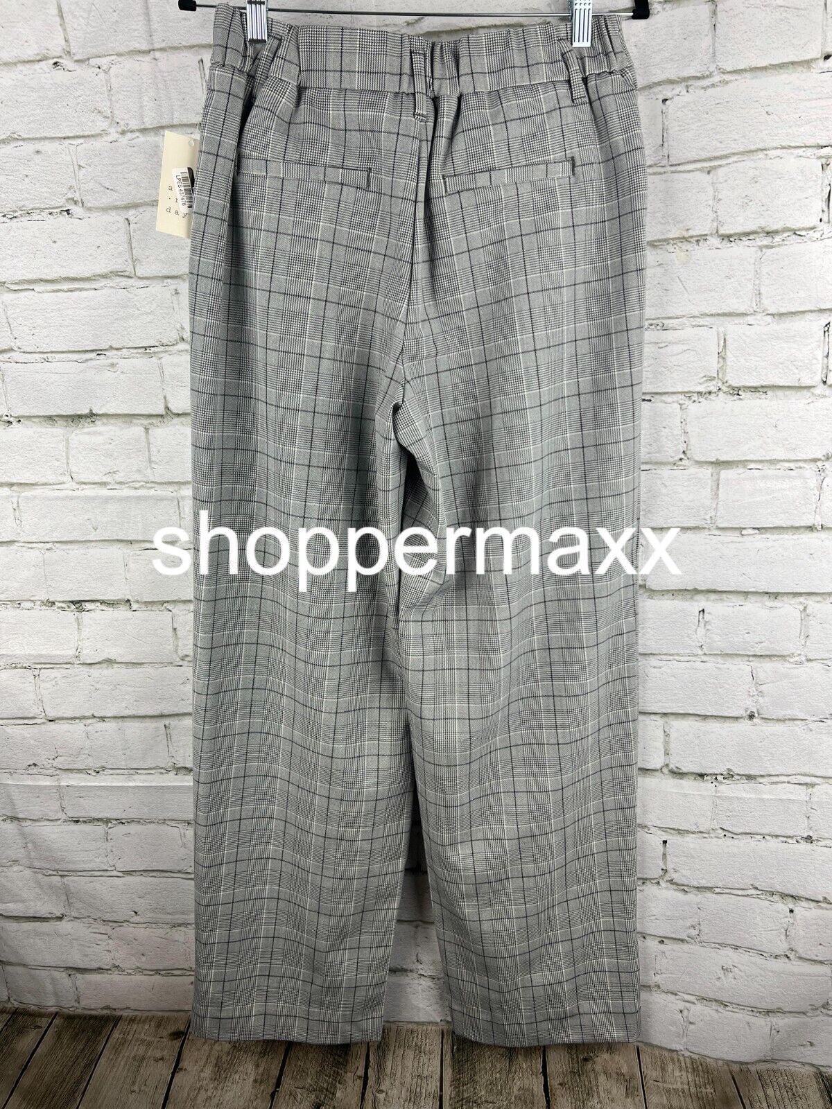 Women's High-Rise Straight Trousers - A New Day, GRAY PLAID, Size 6