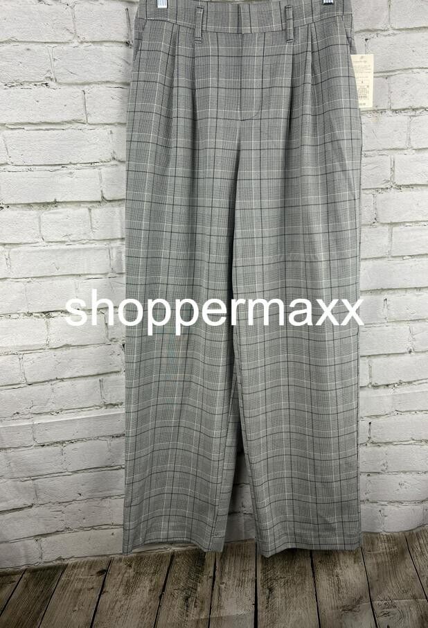 Women's High-Rise Straight Trousers - A New Day, GRAY PLAID, Size 6