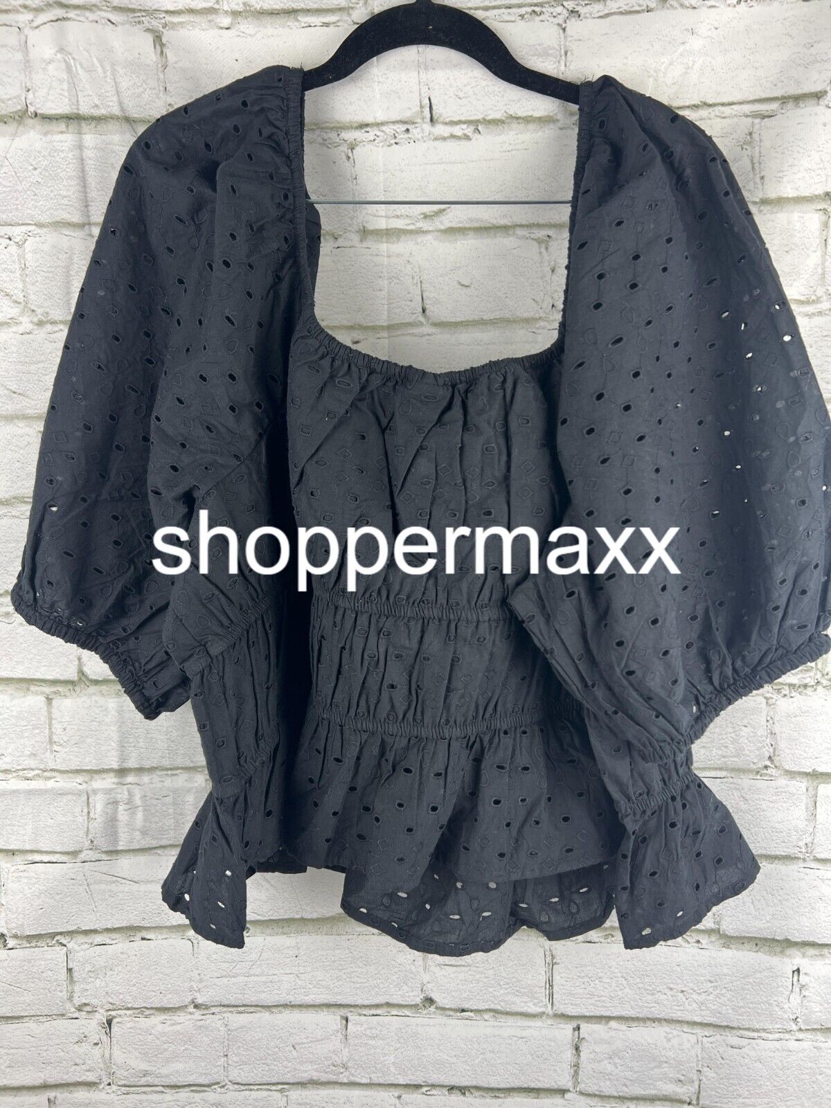 A NEW DAY WOMEN'S BLACK CROP TOP, SIZE 2X