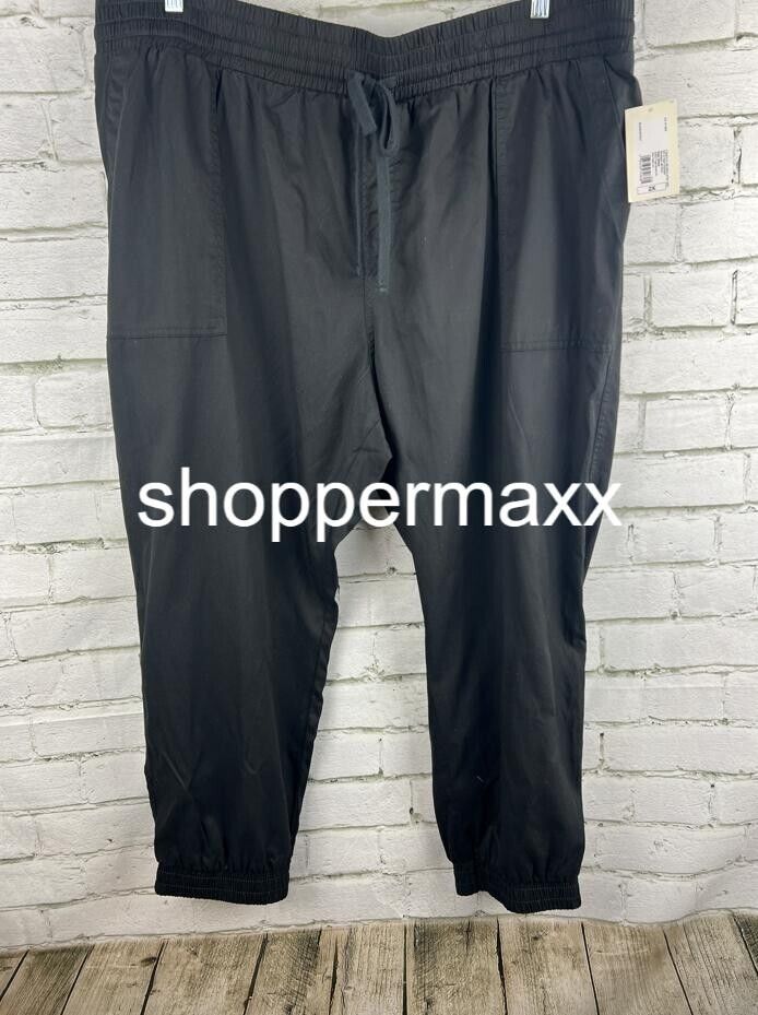 Women's High-Rise Modern Ankle Jogger Pants - A New Day, BLACK, Size 2X