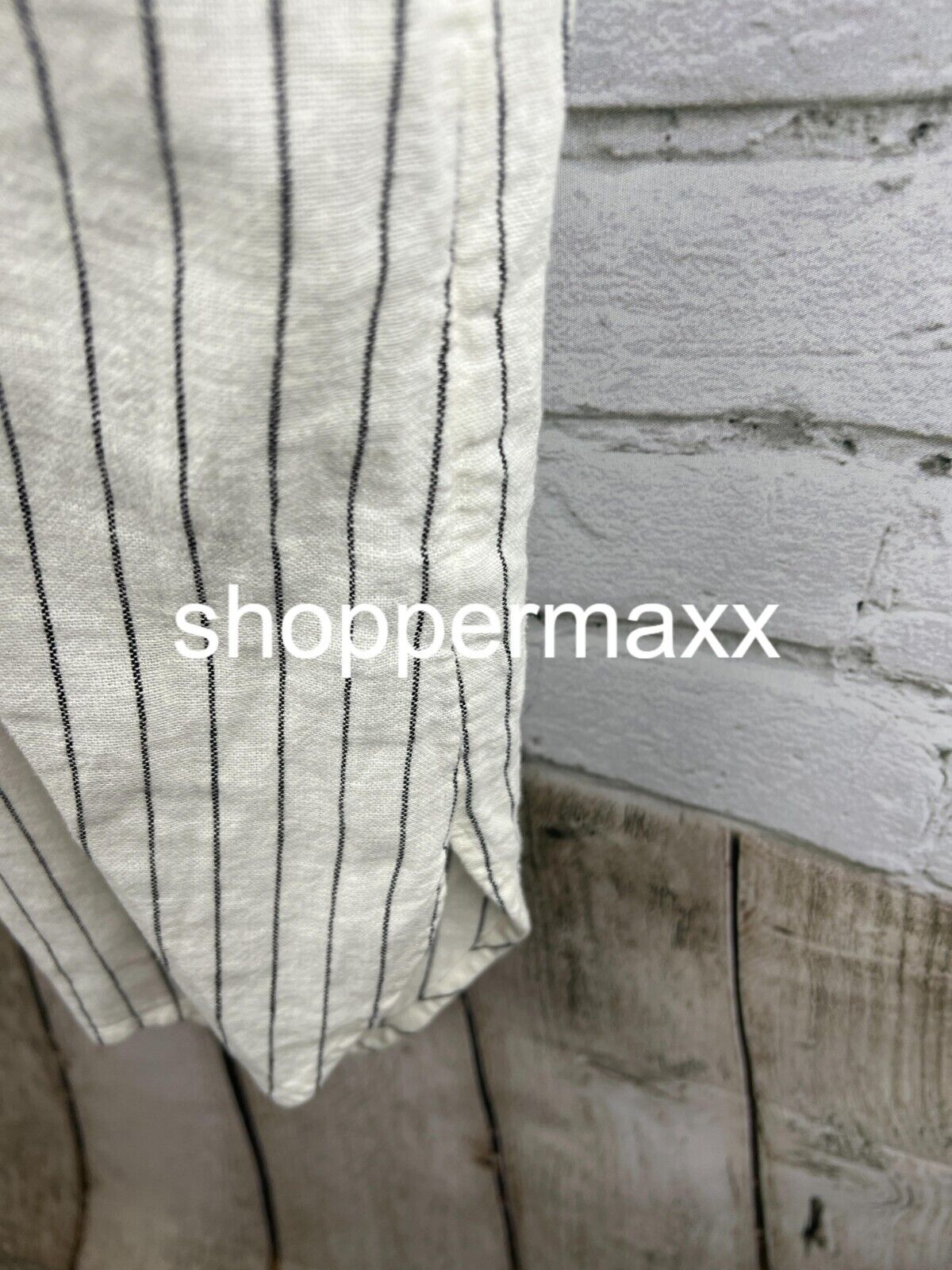 Women's Short Sleeve Linen Midi Shirtdress - A New Day, Cream Striped, XX-Large