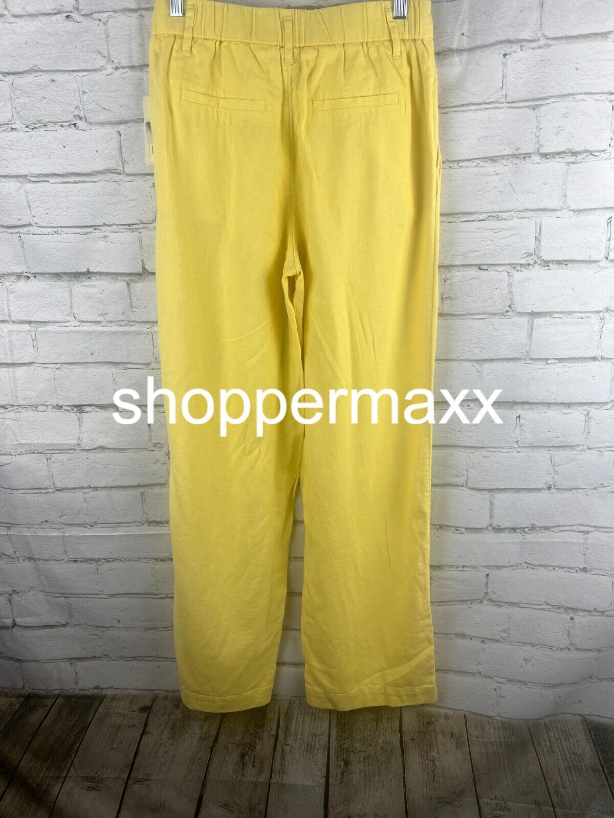 Women's High-Rise Linen Pleat Front Straight Pants - A New Day, Yellow, Size 2