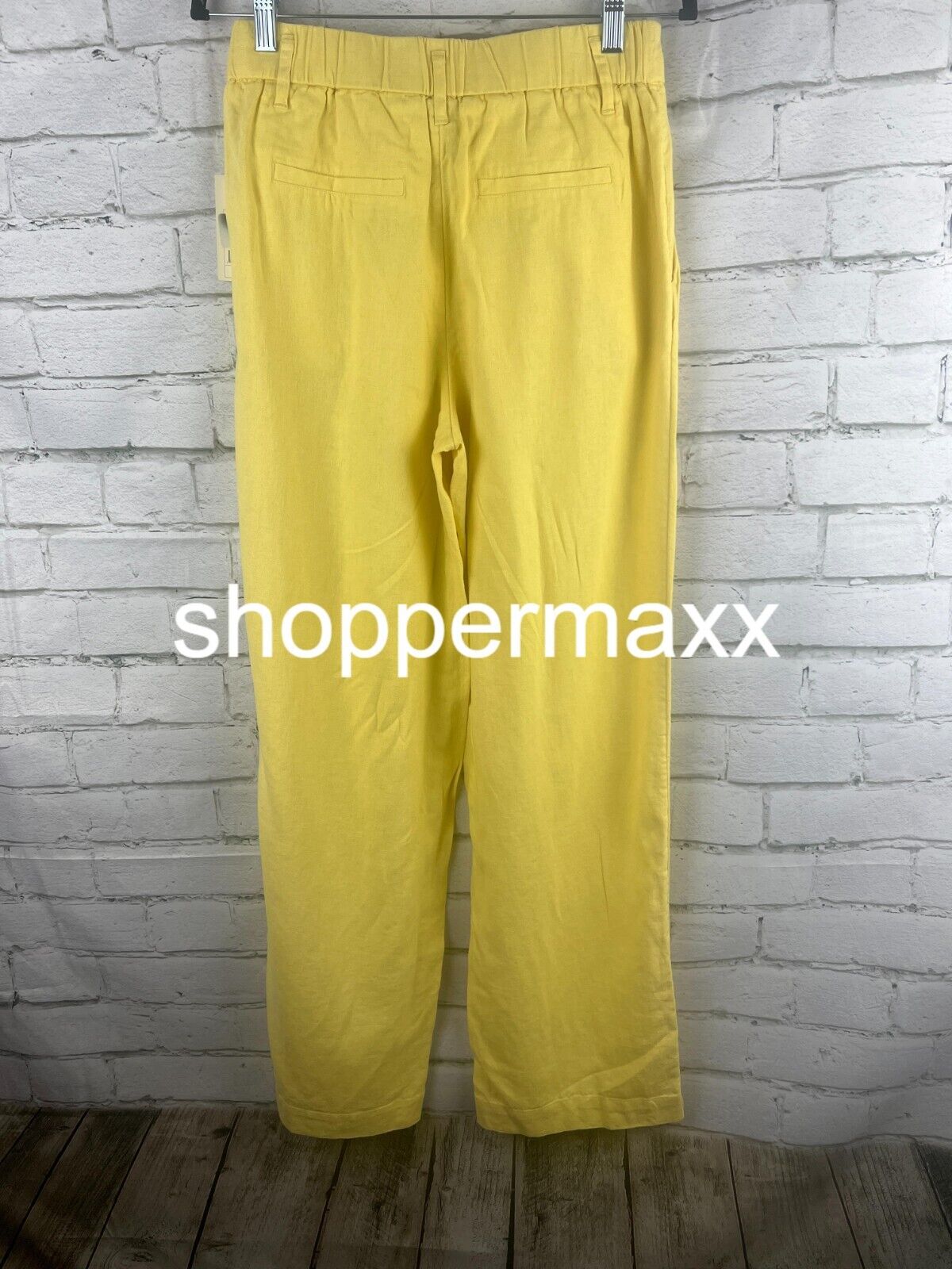 Women's High-Rise Linen Pleat Front Straight Pants - A New Day, Yellow, Size 2