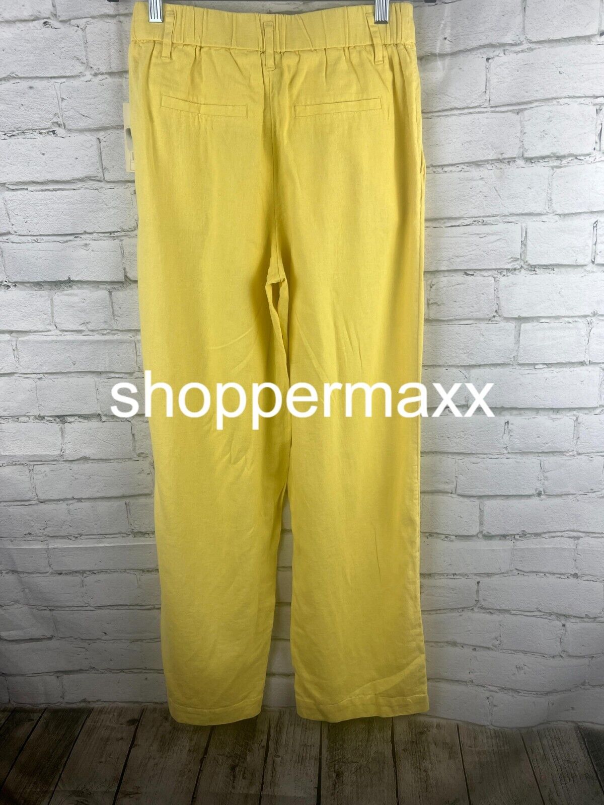 Women's High-Rise Linen Pleat Front Straight Pants - A New Day, Yellow, Size 2