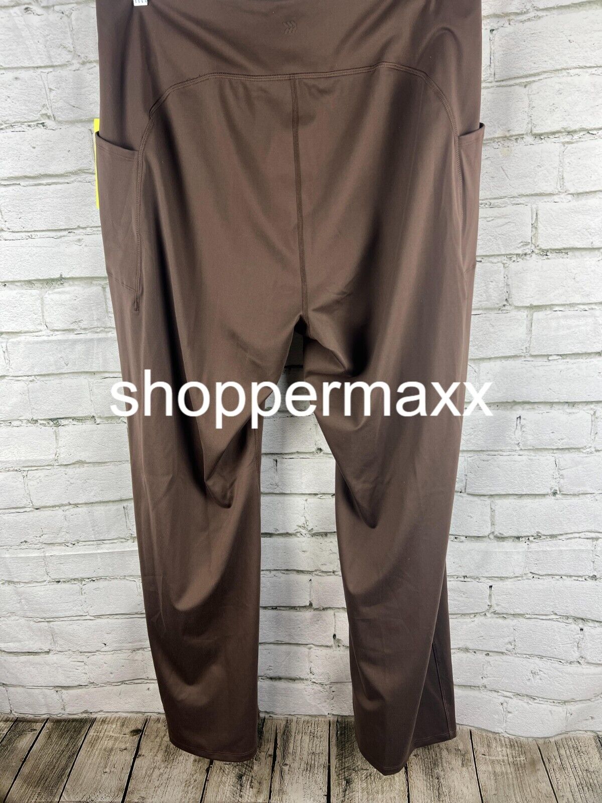 Women Brushed Sculpt Curvy Pocket Straight Leg Pants- All In Motion Espresso 2X