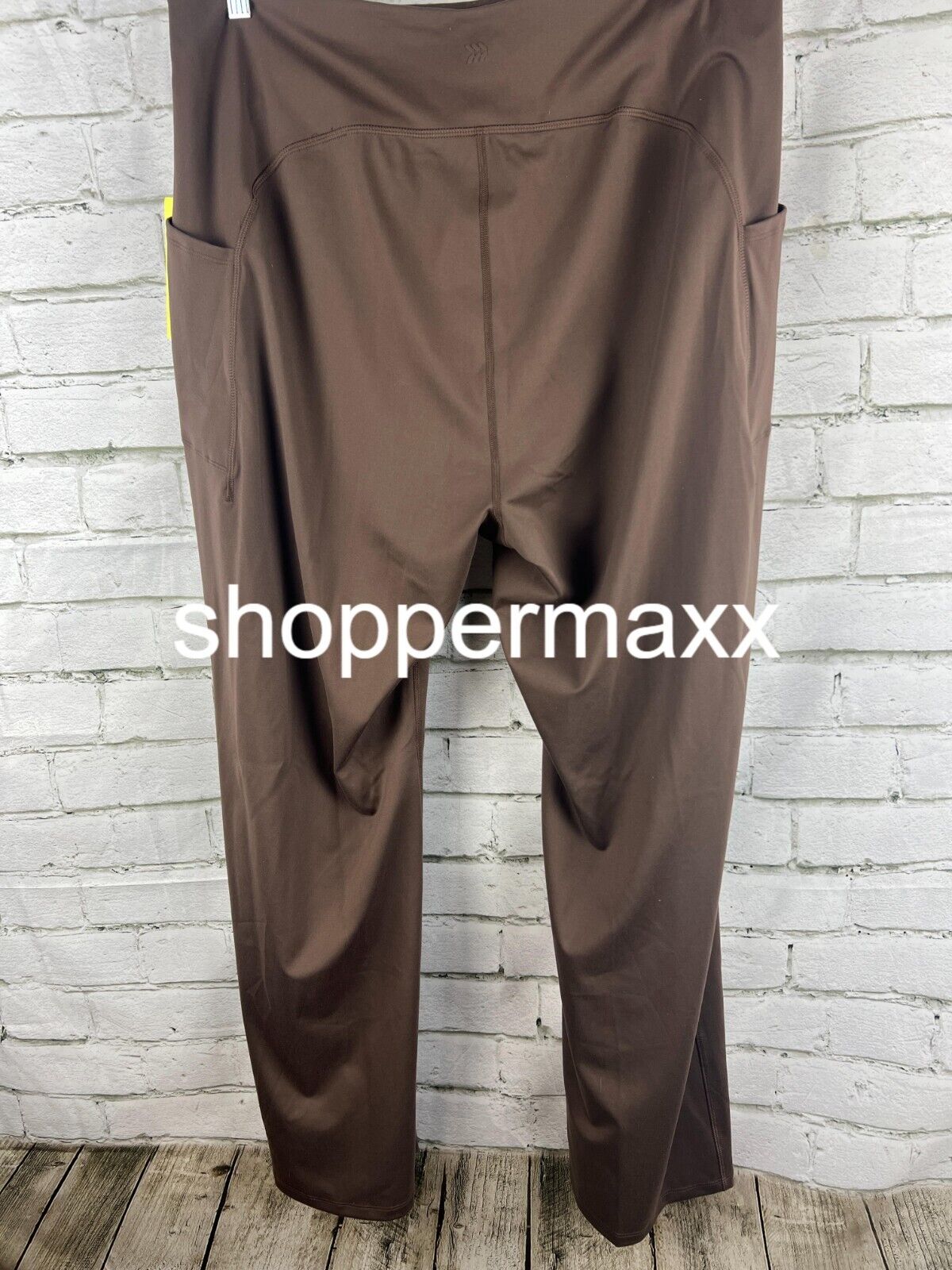 Women Brushed Sculpt Curvy Pocket Straight Leg Pants- All In Motion Espresso 2X