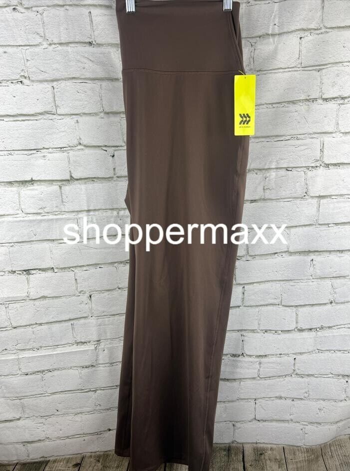 Women Brushed Sculpt Curvy Pocket Straight Leg Pants- All In Motion Espresso 2X