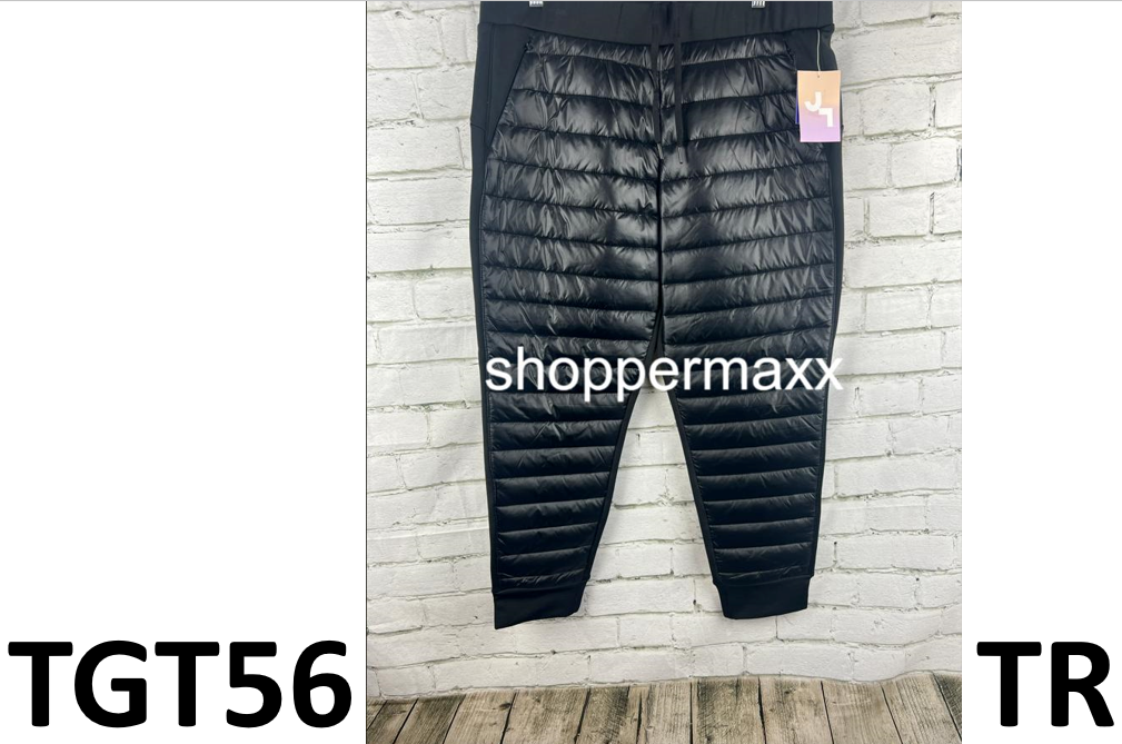 WOMEN'S QUILTED PUFFER PANTS - JOYLAB, BLACK, X-LARGE