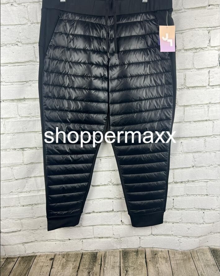 WOMEN'S QUILTED PUFFER PANTS - JOYLAB, BLACK, X-LARGE
