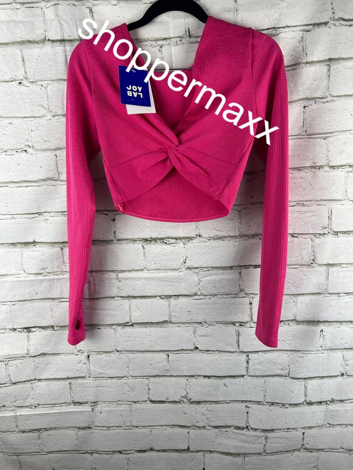 Women's Wear 2 Ways Long Sleeve Crop Top - JoyLab, Pink, Small