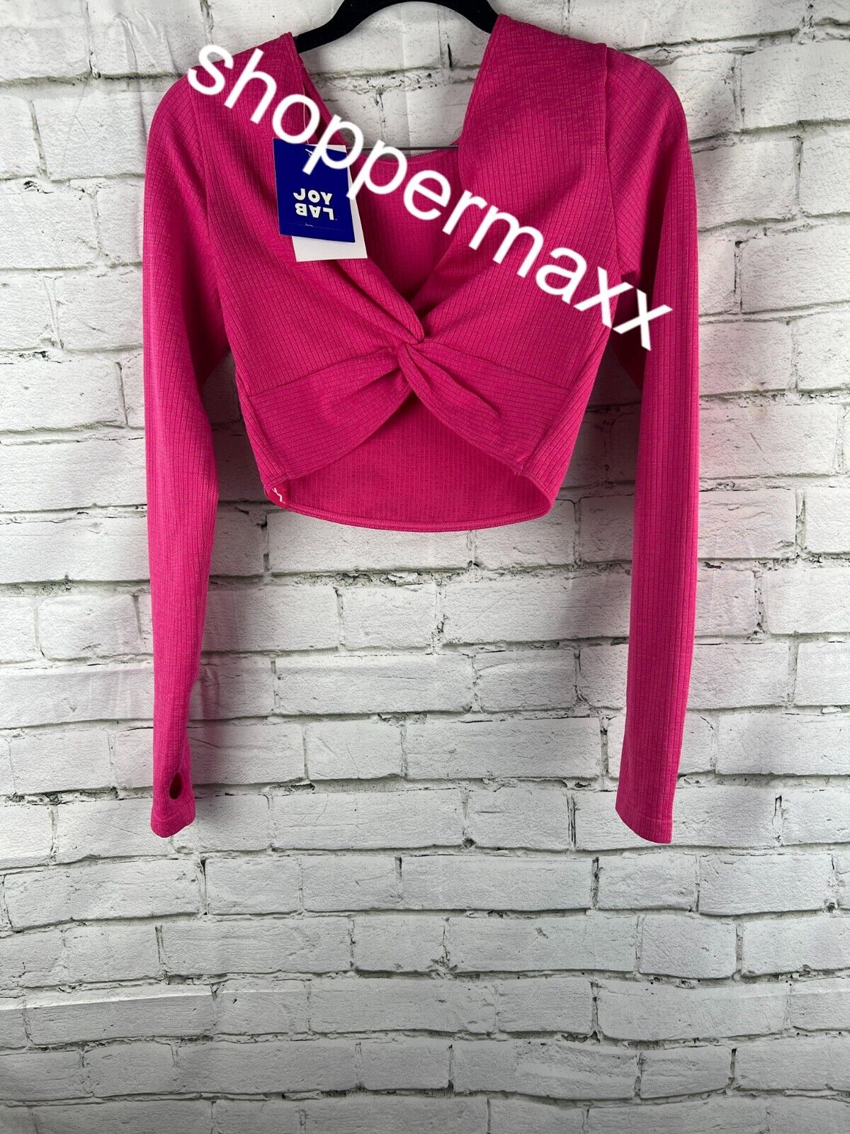 Women's Wear 2 Ways Long Sleeve Crop Top - JoyLab, Pink, Small