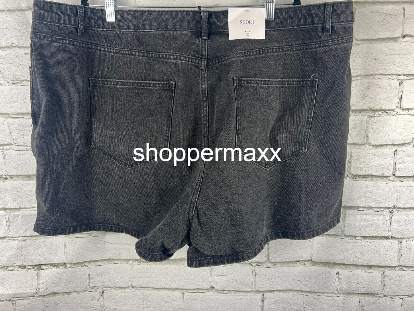 Women's Asymmetrical Denim Mini Skort - Future Collective, Dark Wash, Size 22