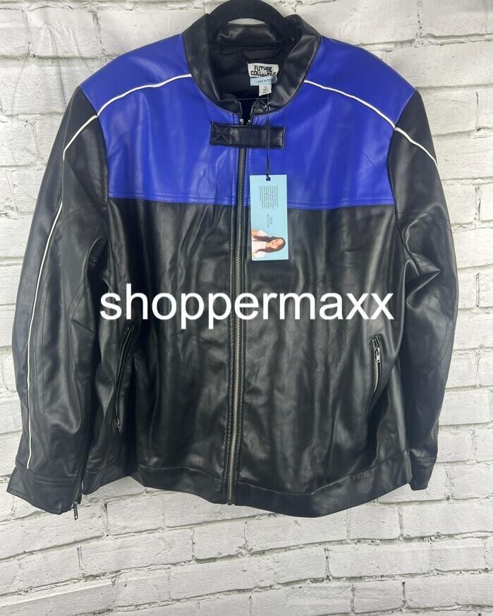 Women's Long Sleeve Faux Leather Jacket - Future Collective, Black, Size 1X