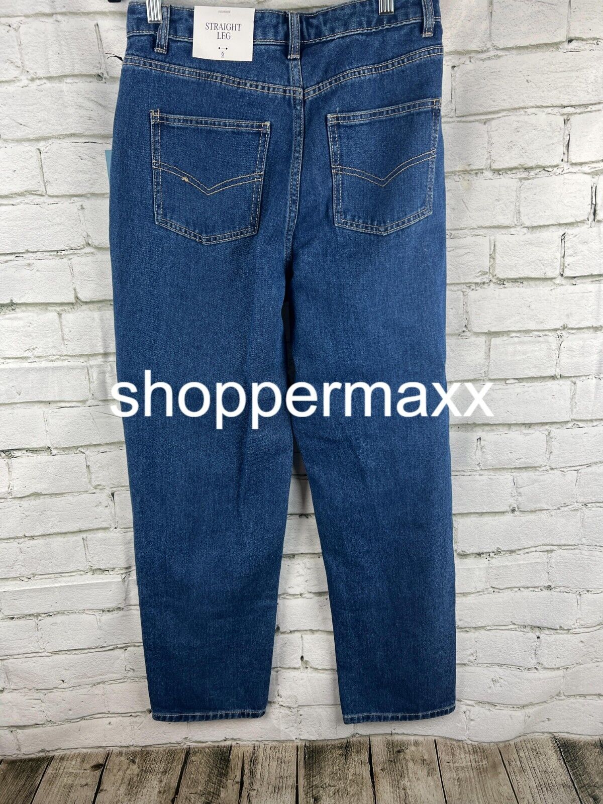 WOMEN'S WESTERN SEAMED STRAIGHT DENIM PANT- FUTURE COLLECTIVE, DARK BLUE, SIZE 6