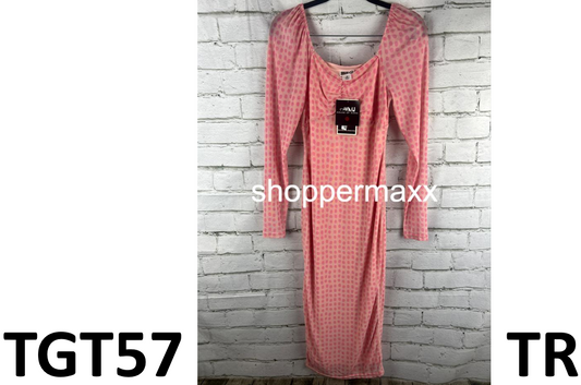 BLACK HISTORY MONTH WOMEN'S HOUSE OF AAMA SWEETHEART NECK A-LINE DRESS- PINK, XS