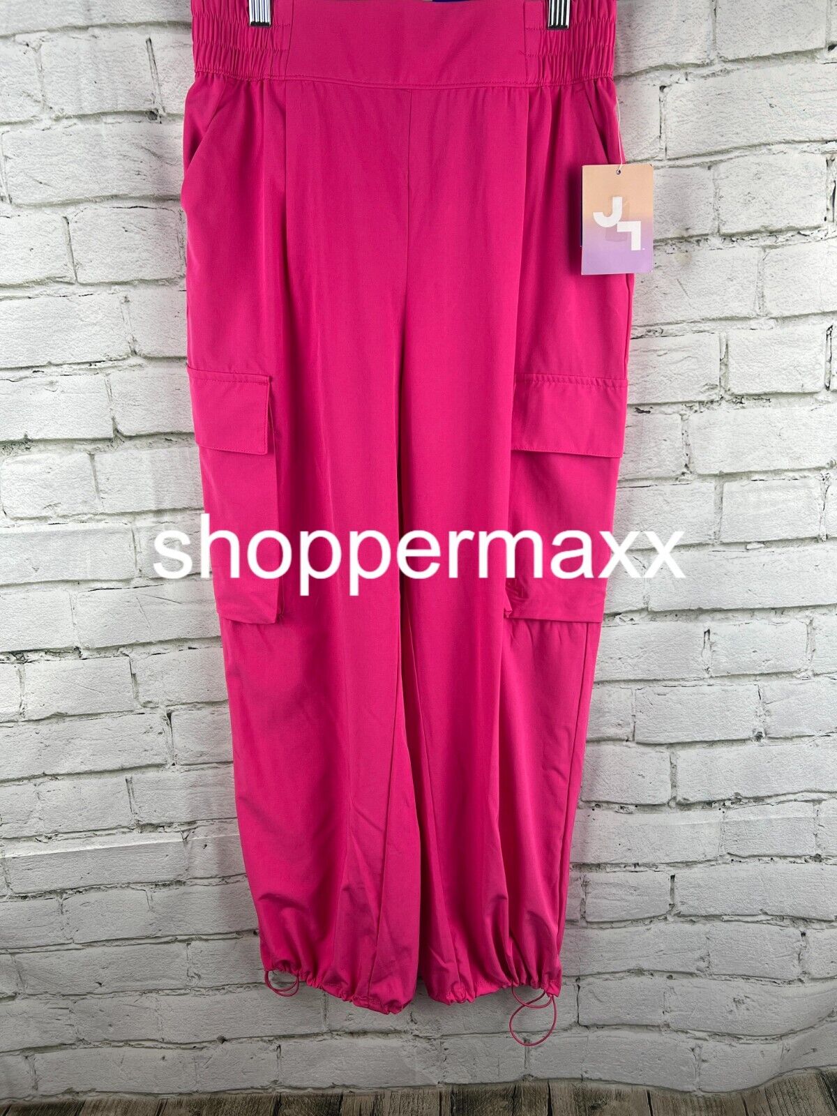 Women's Cinch Hem Woven Cargo Pants - JoyLab, Pink, Small
