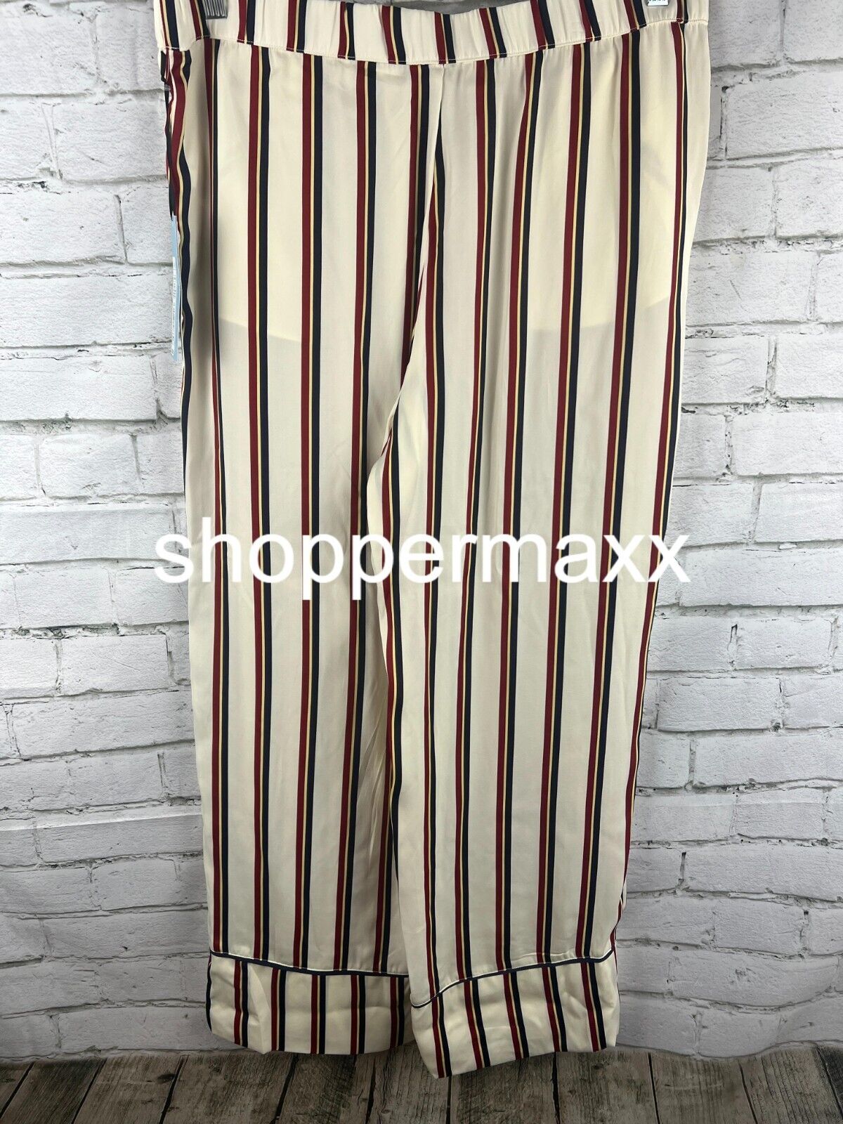 WOMEN'S STRAIGHT LEG SATIN PANT - FUTURE COLLECTIVE WITH REESE BLUTSTEIN WHITE L