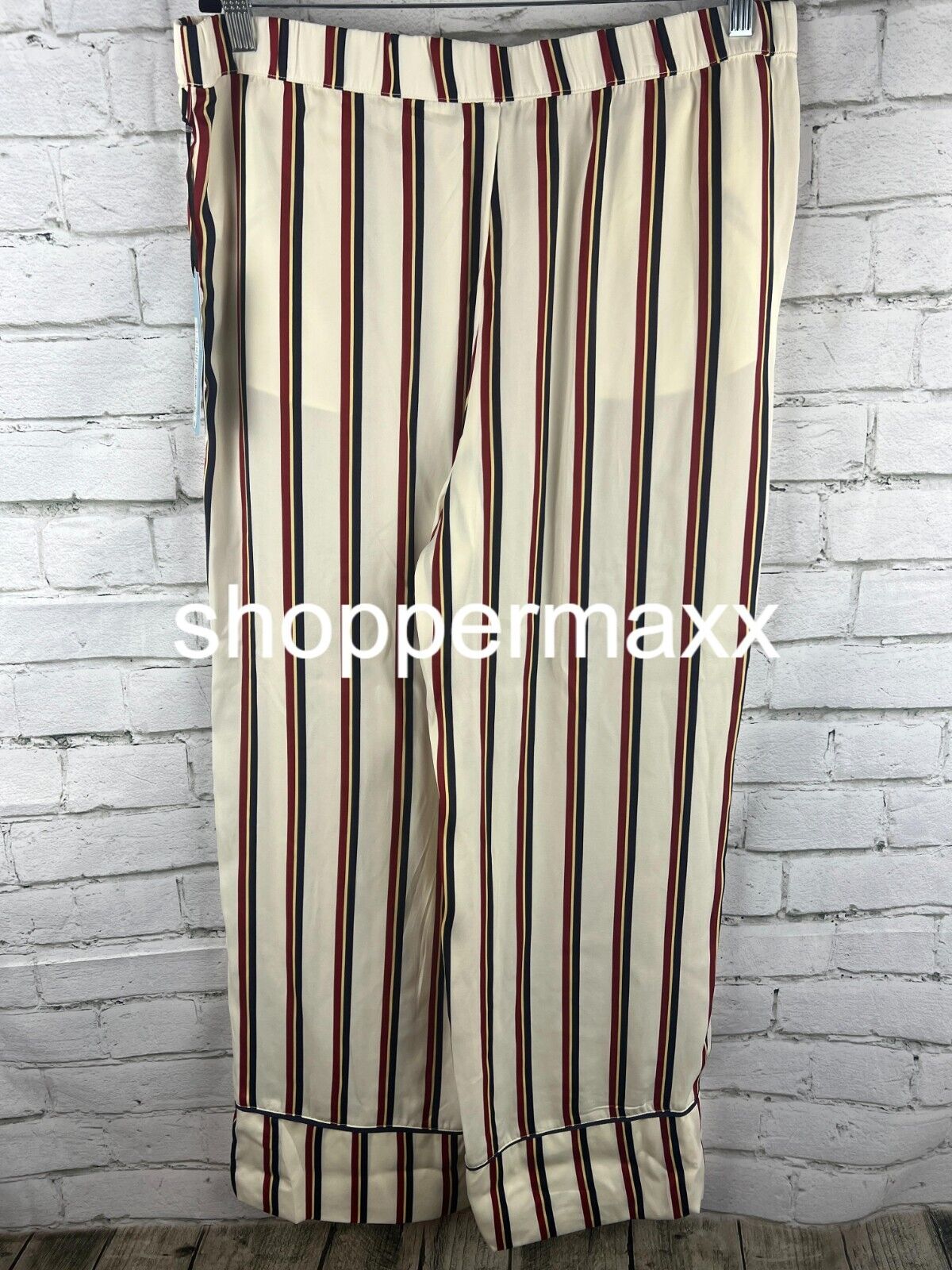WOMEN'S STRAIGHT LEG SATIN PANT - FUTURE COLLECTIVE WITH REESE BLUTSTEIN WHITE L