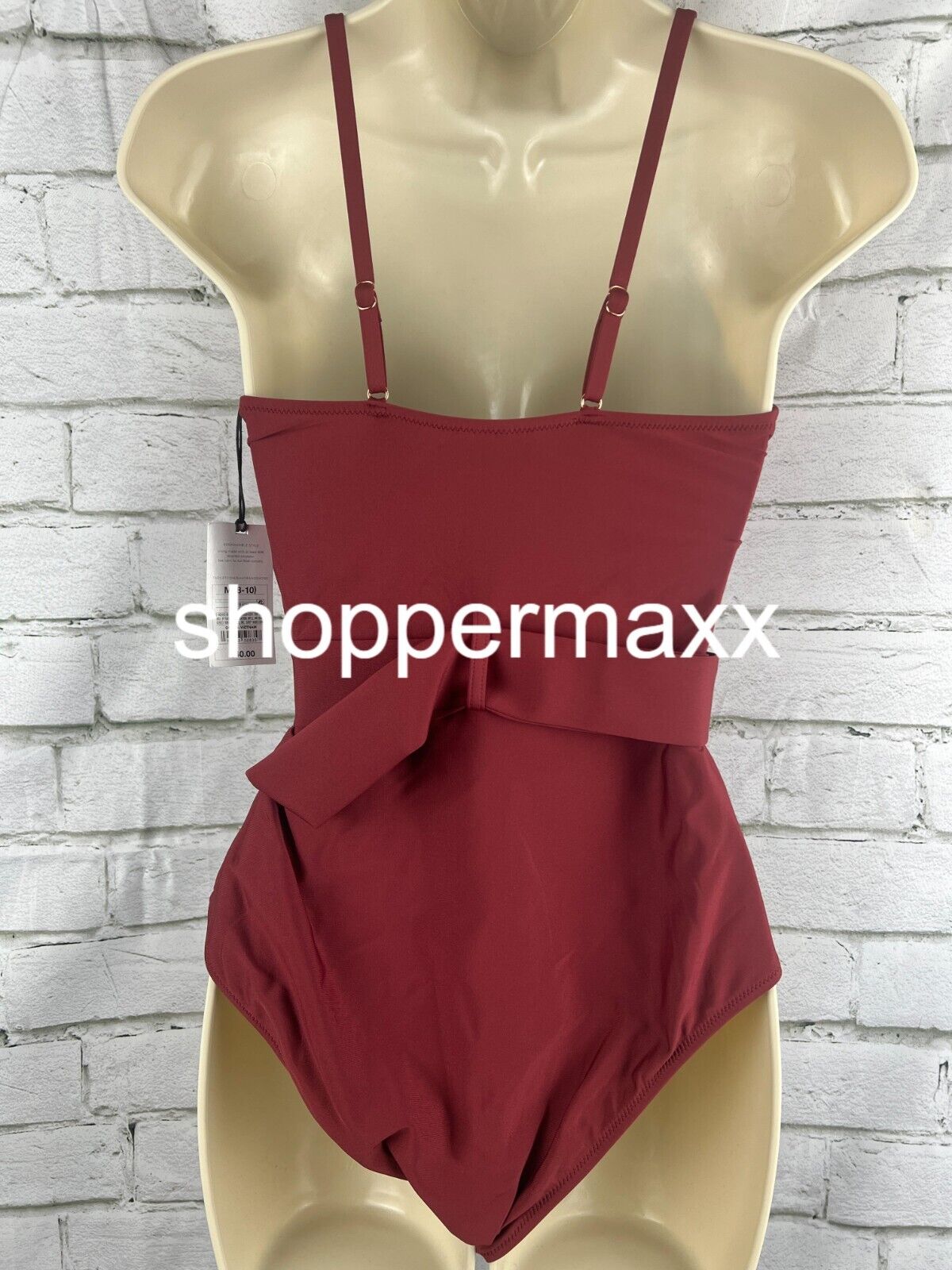 Women's Underwire Belted One Piece Swimsuit - Shade & Shore, Red, M (8-10)