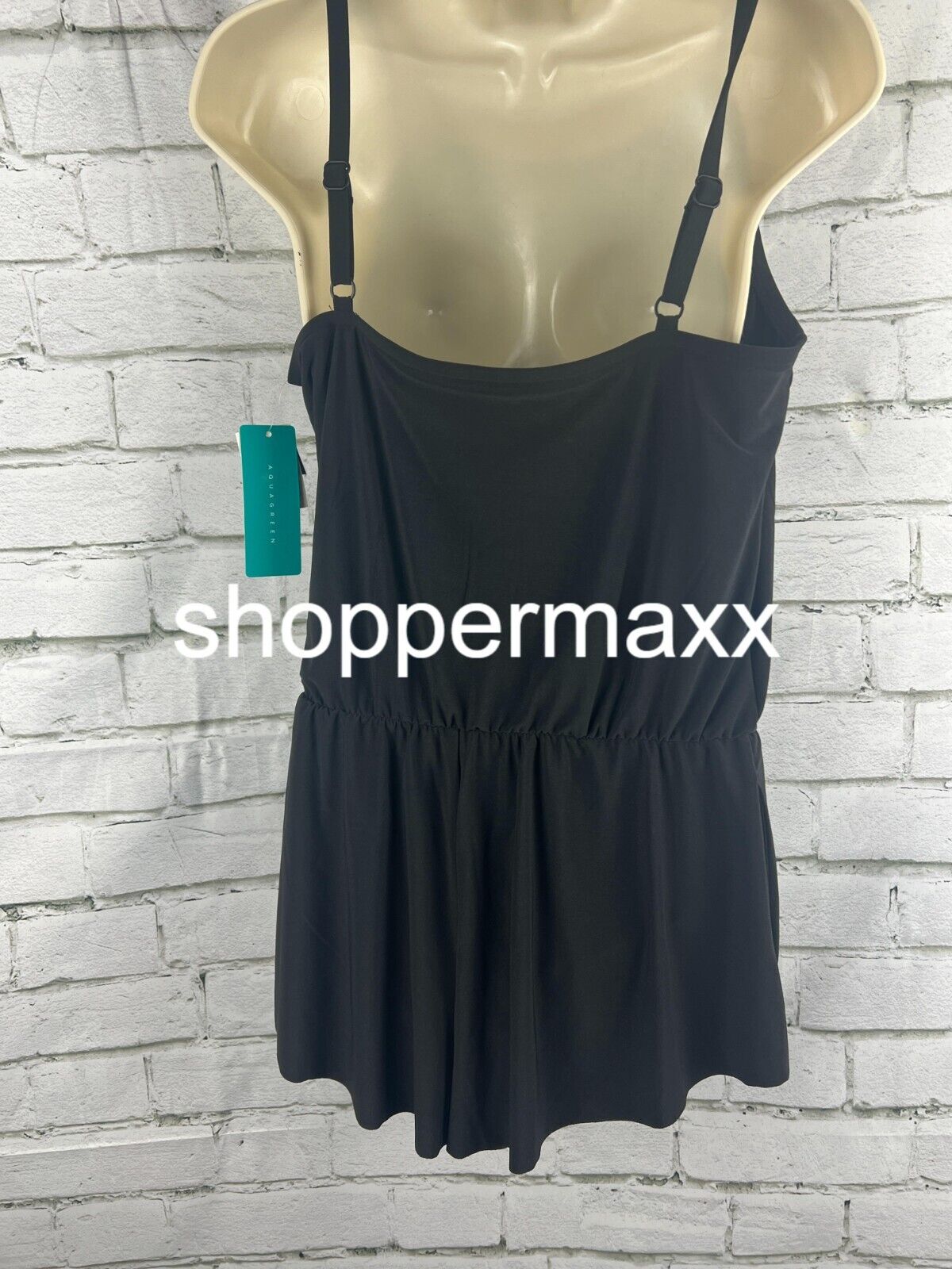 Women UPF 50 High Neck Swim Romper with Pockets One Piece Swimsuit-Aqua Green, M