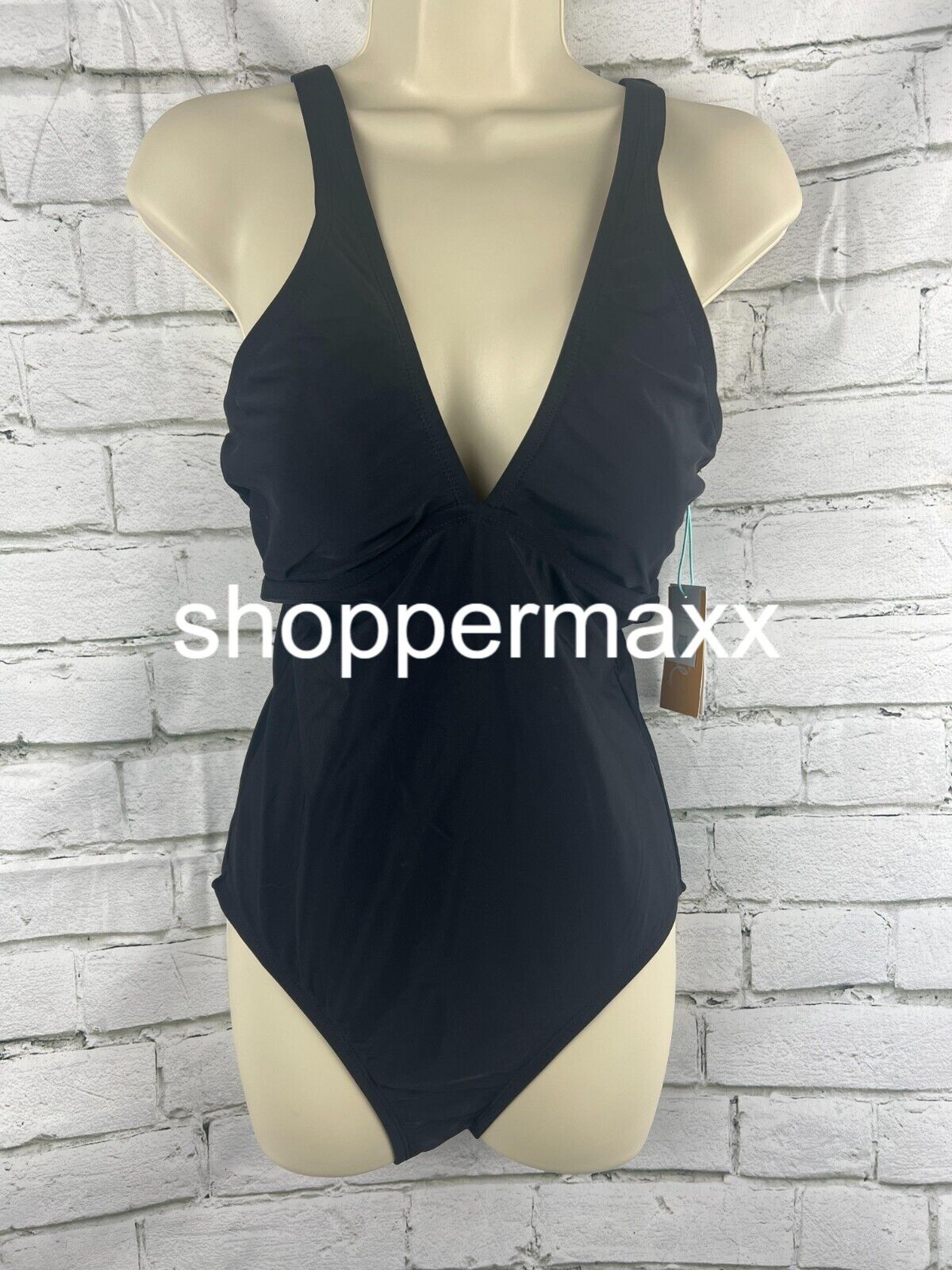 Women's Keyhole Cross Neck Medium Coverage One Piece Swimsuit - Kona Sol Black M