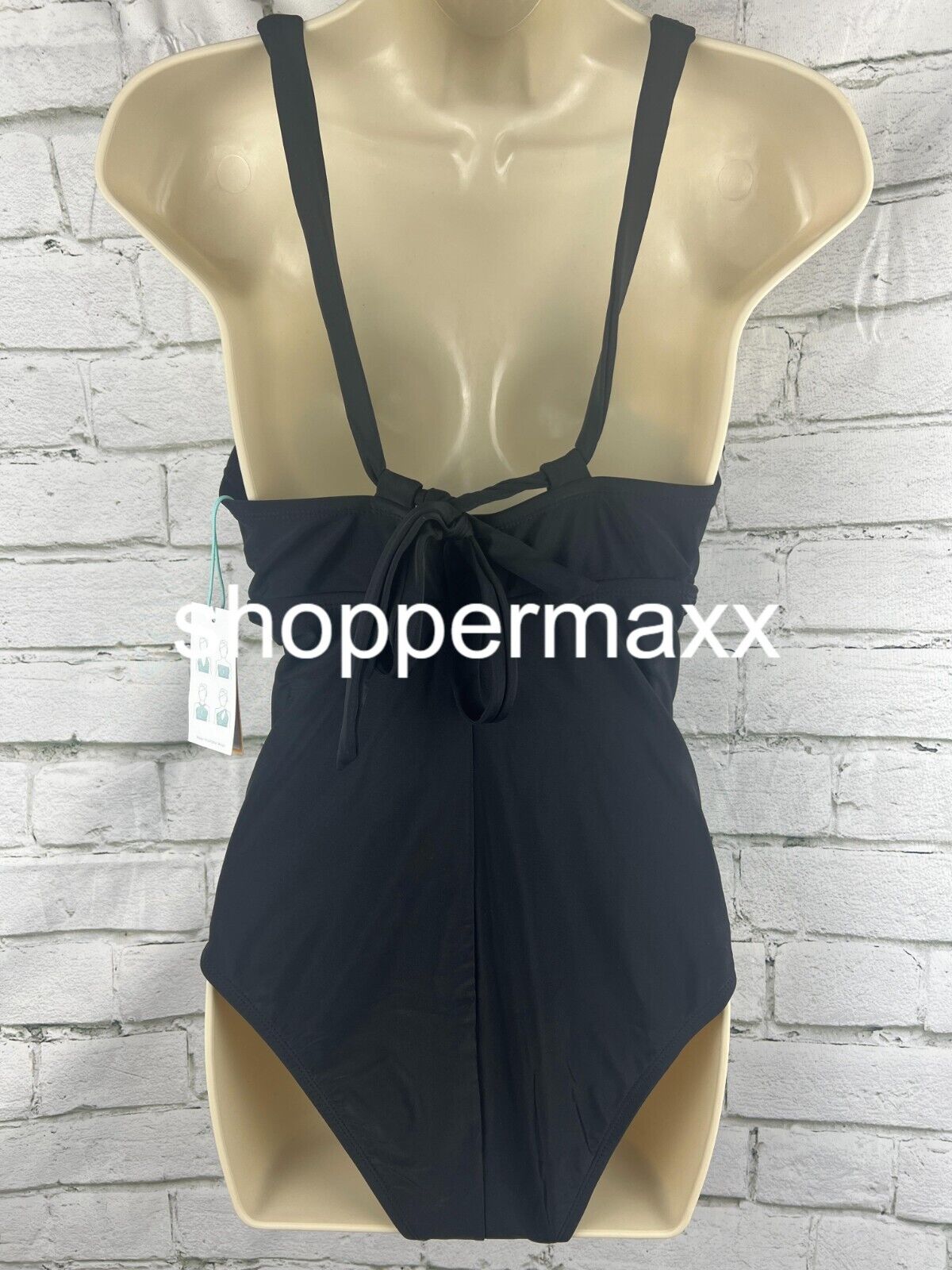 Women's Keyhole Cross Neck Medium Coverage One Piece Swimsuit - Kona Sol Black M