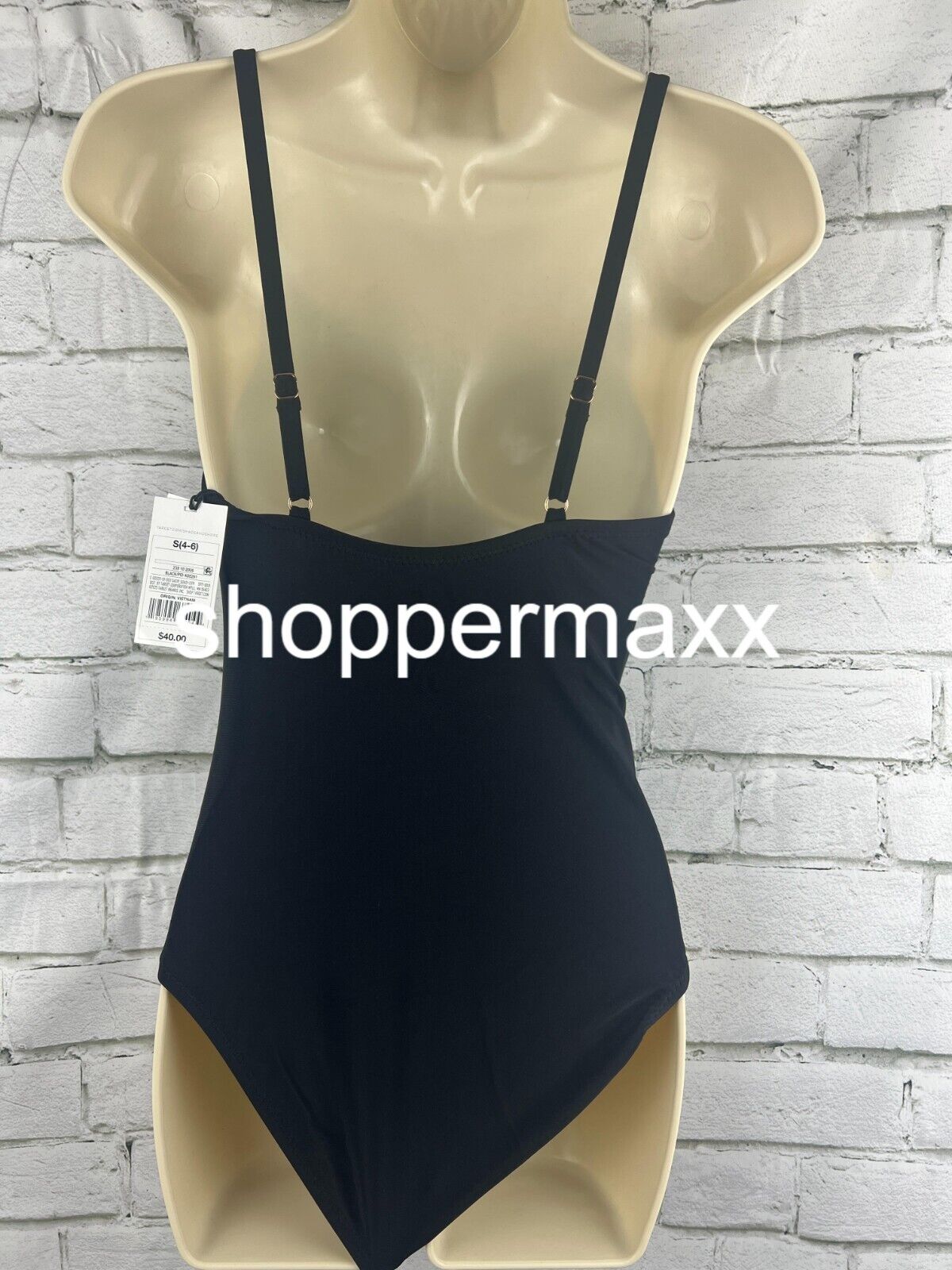 Women's Mesh Front One Piece Swimsuit - Shade & Shore, BLACK, Small