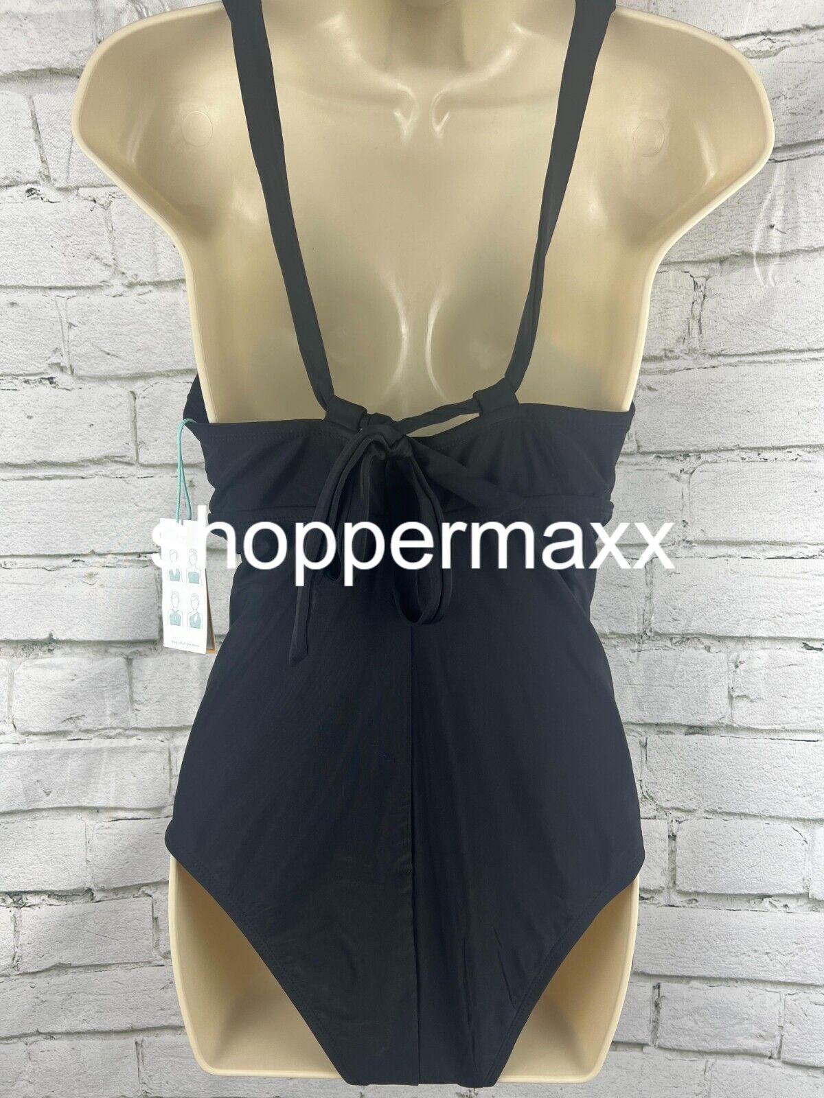 Women's Keyhole Cross Neck Medium Coverage One Piece Swimsuit - Kona Sol Black M