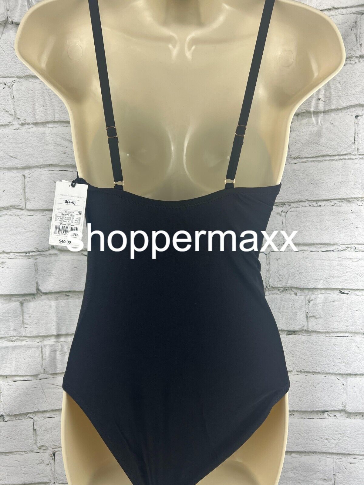 Women's Mesh Front One Piece Swimsuit - Shade & Shore, BLACK, Small