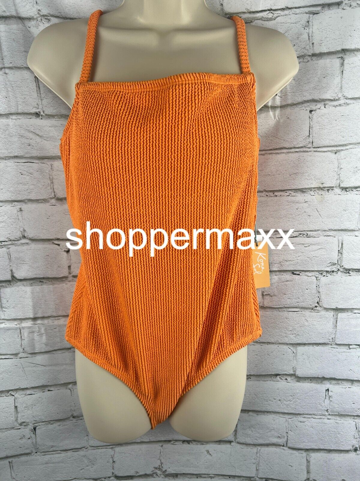 WOMEN PUCKER TEXTURED SQUARE NECK FULL COVERAGE ONE PIECE SWIMSUIT- KONA SOL, L
