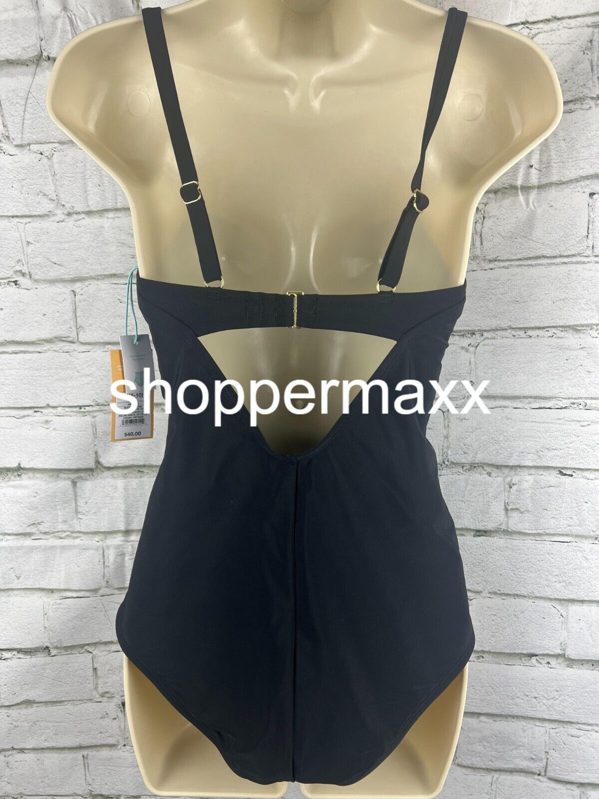 Women's Shirred Underwire Medium Coverage One Piece Swimsuit - Kona Sol, Black M