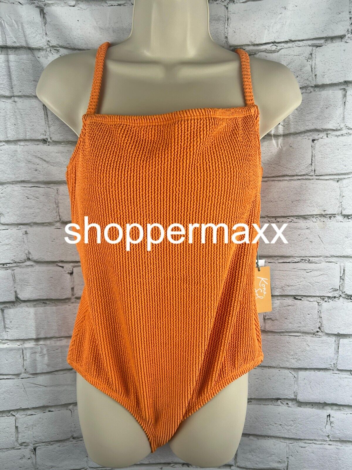 WOMEN PUCKER TEXTURED SQUARE NECK FULL COVERAGE ONE PIECE SWIMSUIT- KONA SOL, L