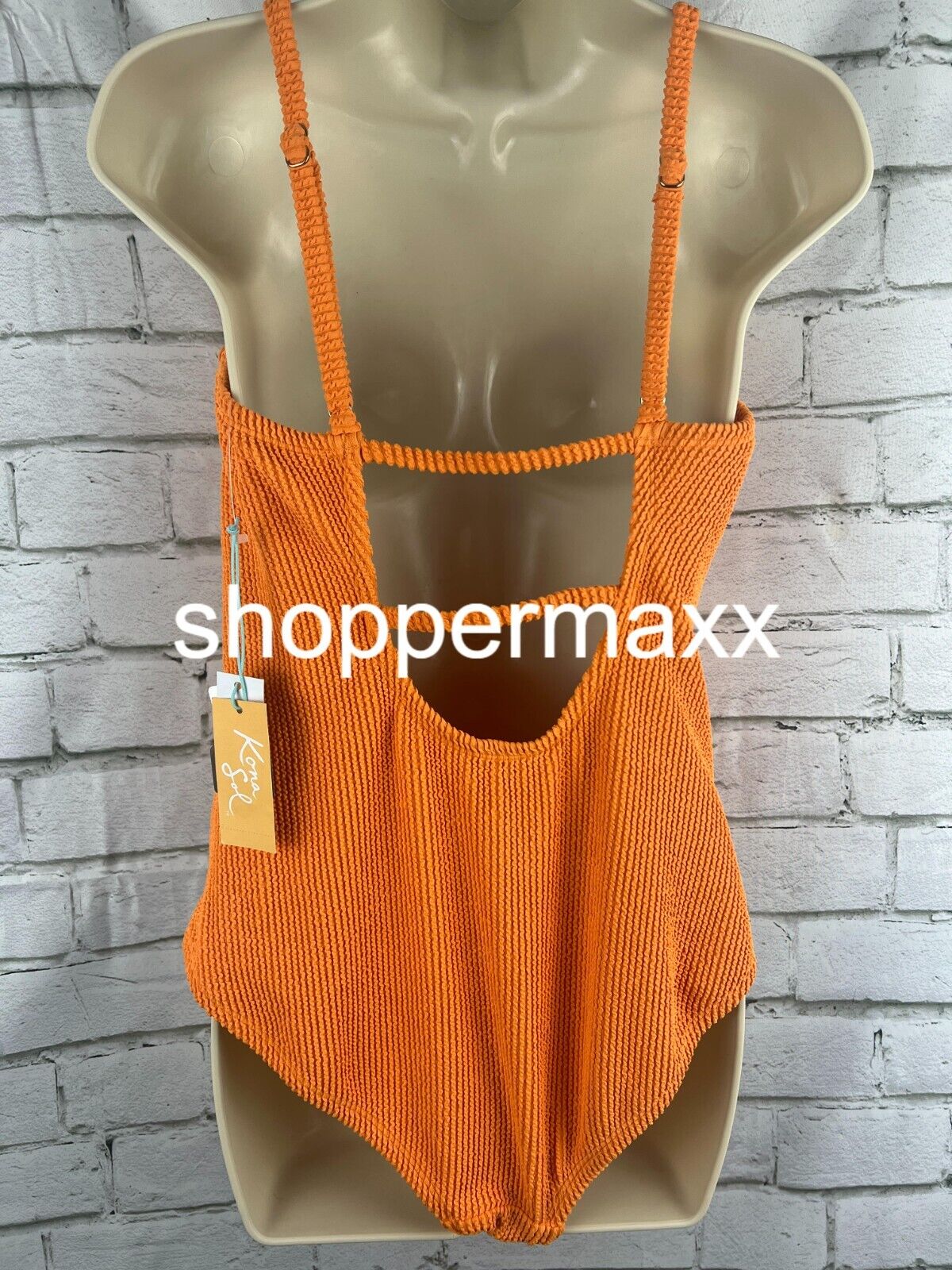 WOMEN PUCKER TEXTURED SQUARE NECK FULL COVERAGE ONE PIECE SWIMSUIT- KONA SOL, L