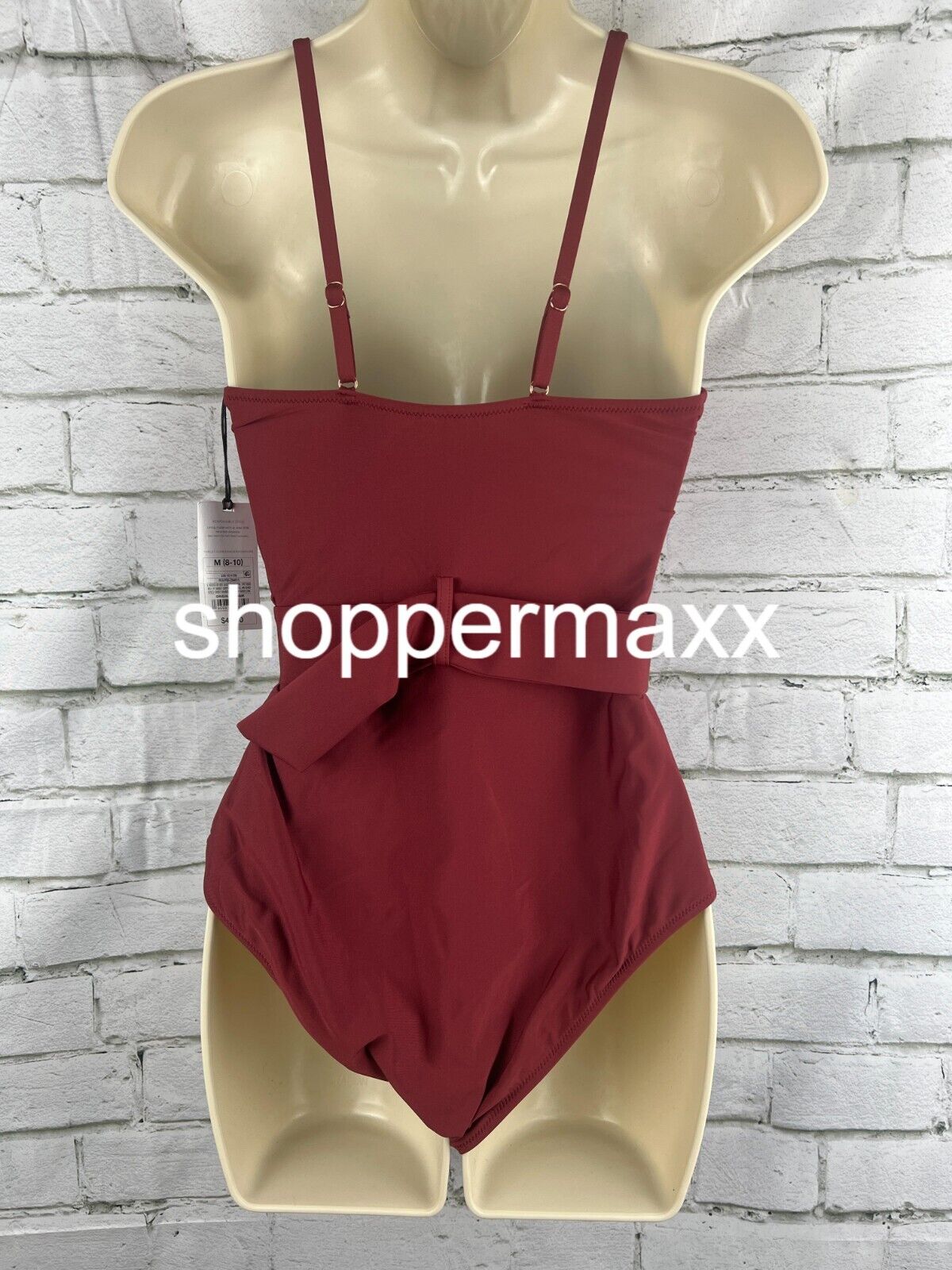 Women's Underwire Belted One Piece Swimsuit - Shade & Shore, Red, X-Small
