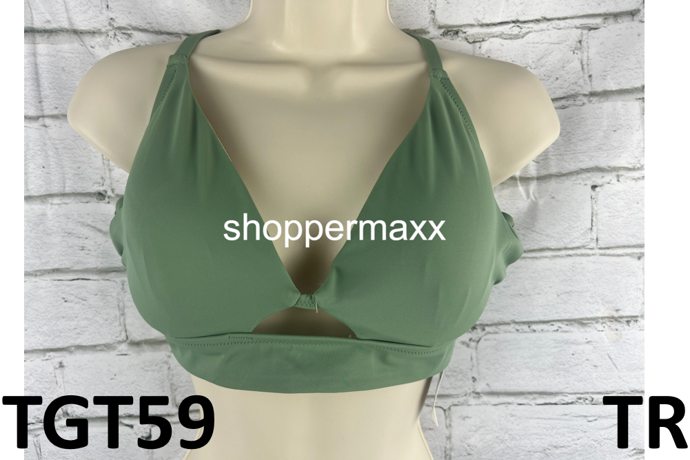 Women's Longline Cut Out Bikini Top - Shade & Shore, Wasabi Green, Size 38B