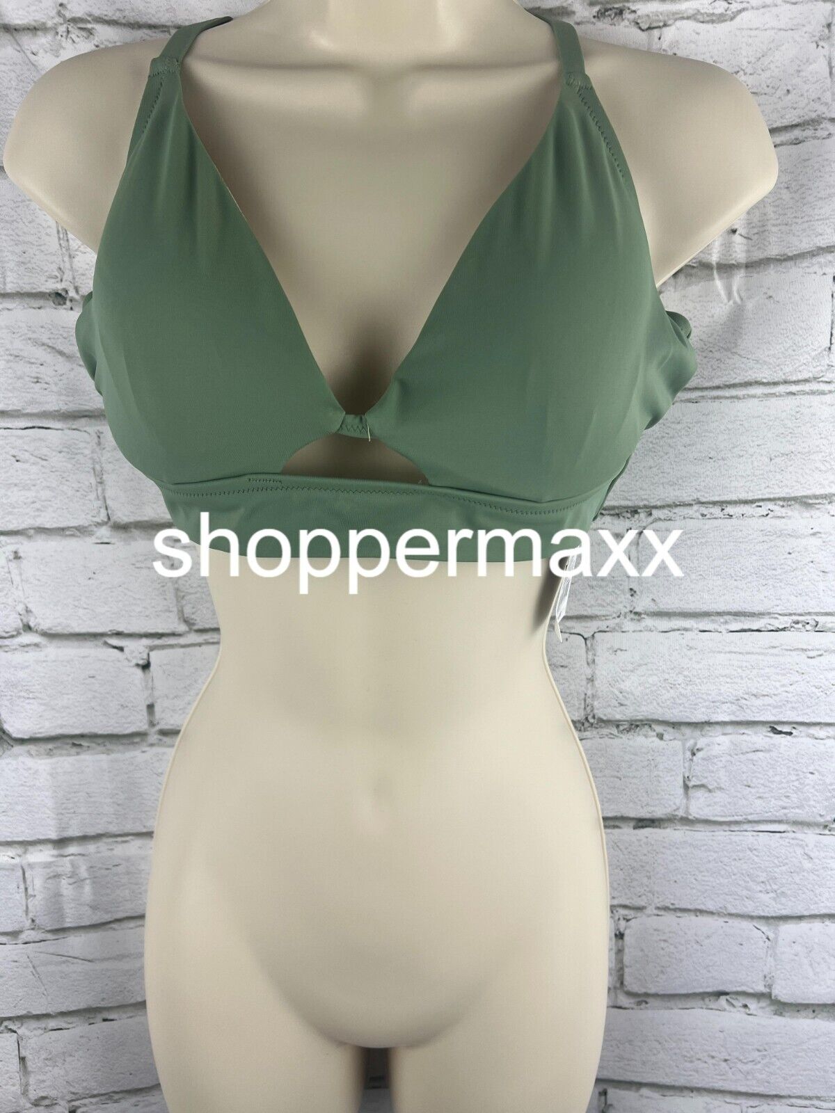 Women's Longline Cut Out Bikini Top - Shade & Shore, Wasabi Green, Size 38B