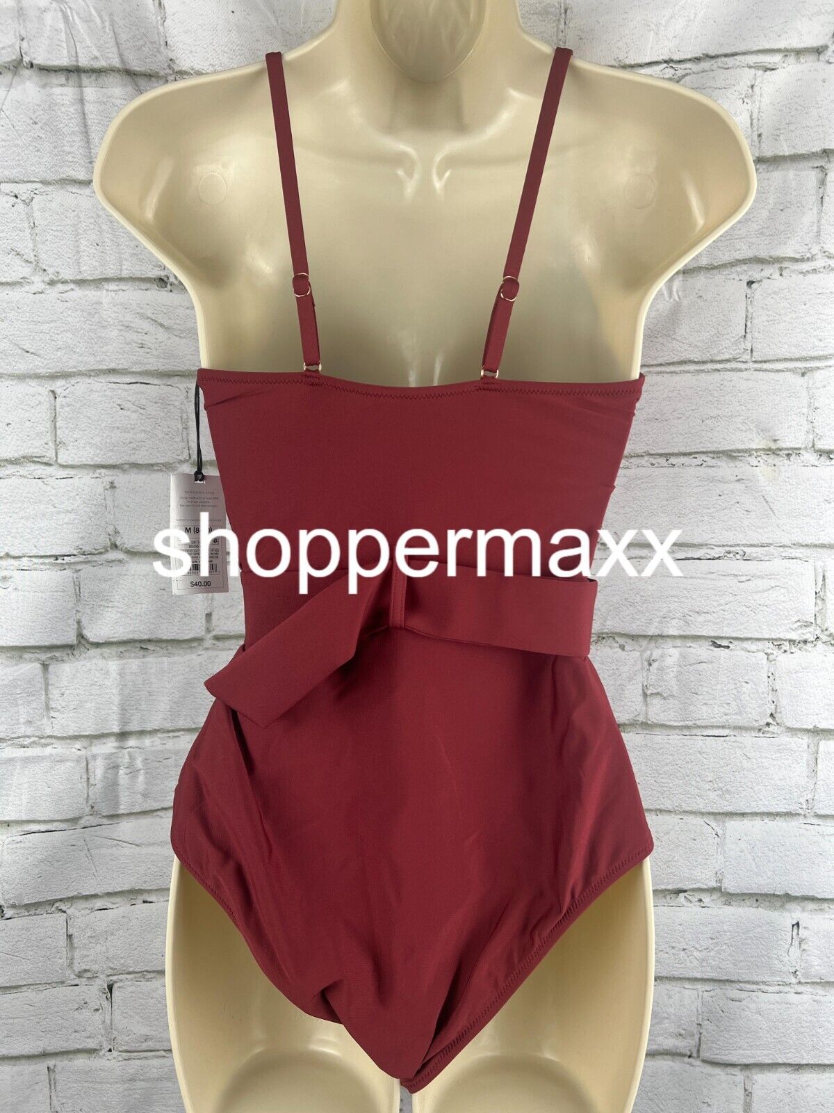 Women's Underwire Belted One Piece Swimsuit - Shade & Shore, Red, X-Small