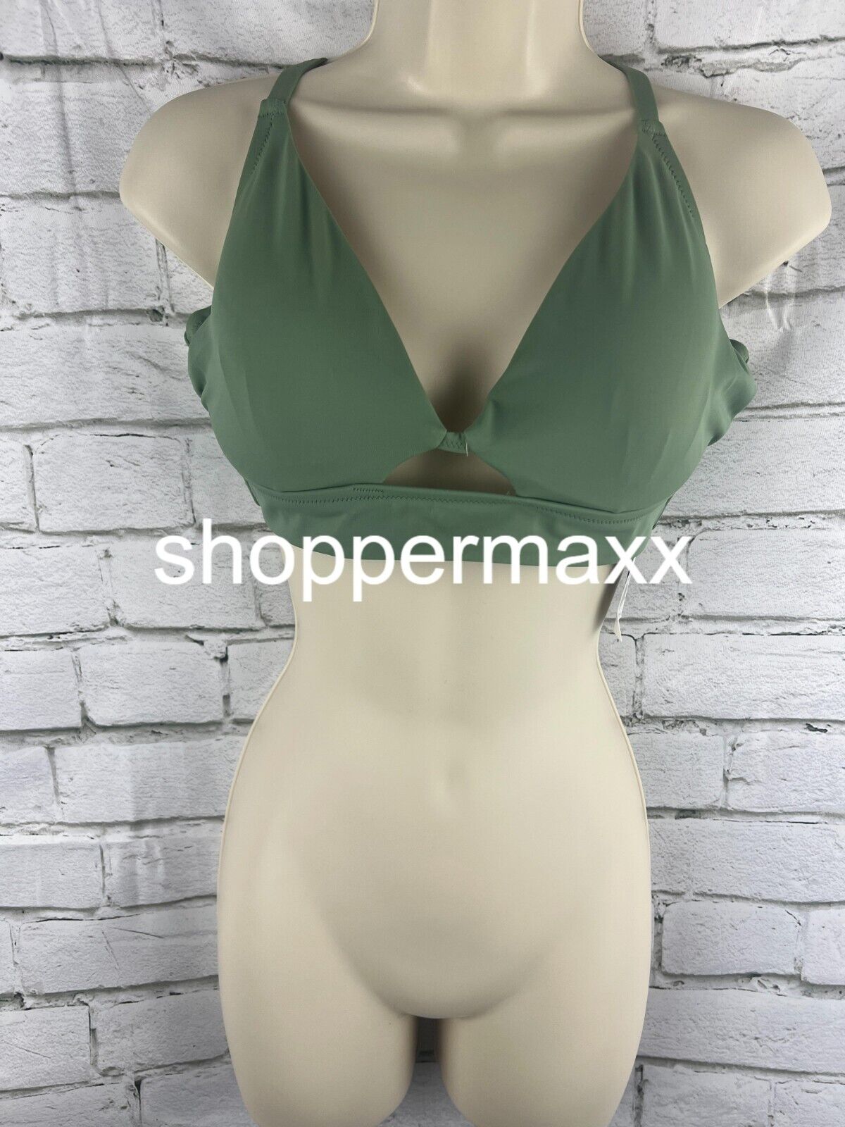 Women's Longline Cut Out Bikini Top - Shade & Shore, Wasabi Green, Size 38B
