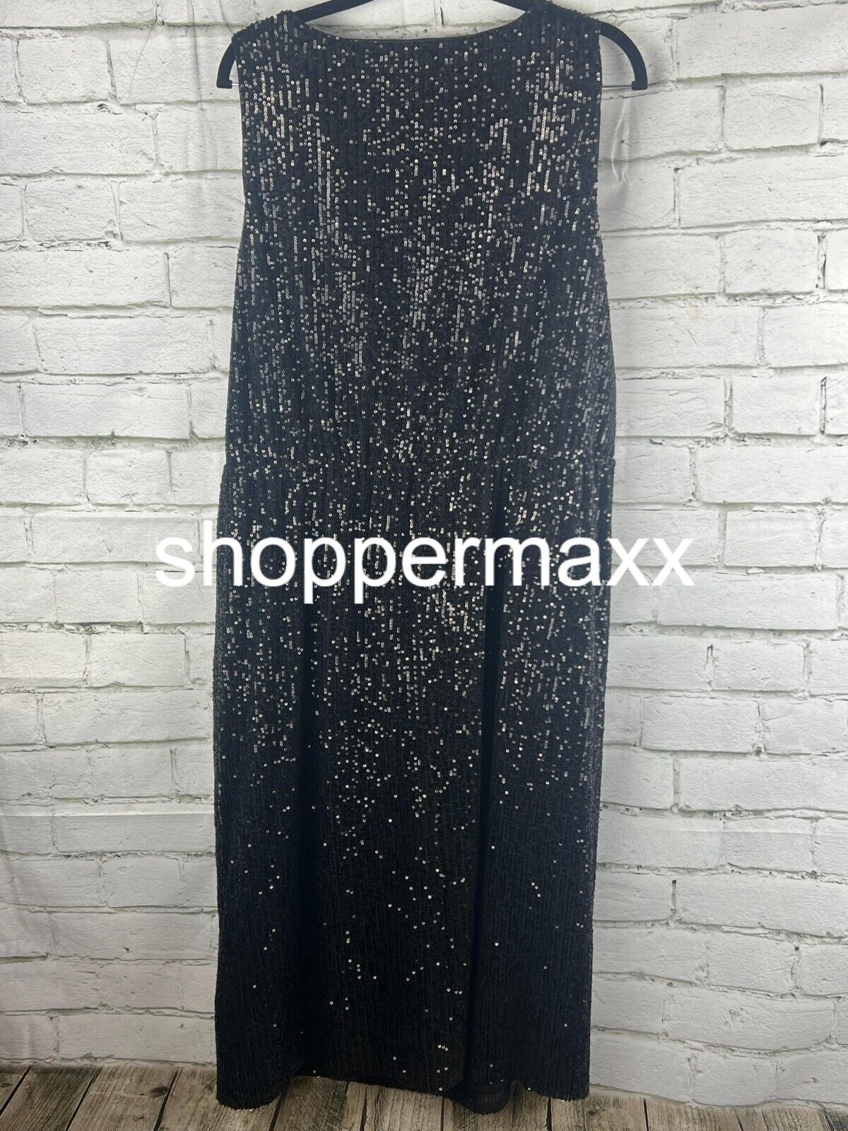 Women's Sleeveless Sequin Dress - Ava & Viv, BLACK, Size 2X