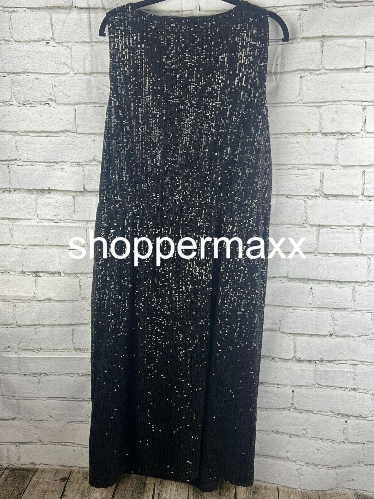 Women's Sleeveless Sequin Dress - Ava & Viv, BLACK, Size 2X