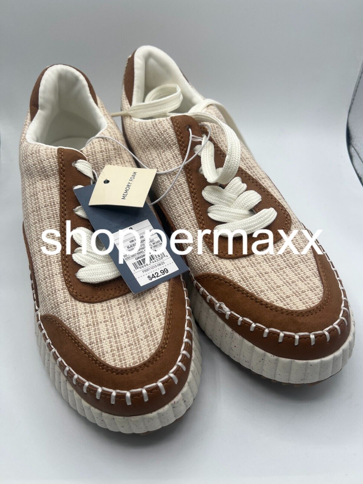 WOMEN'S PERSEPHONE SNEAKERS - UNIVERSAL THREAD, TAN, 8