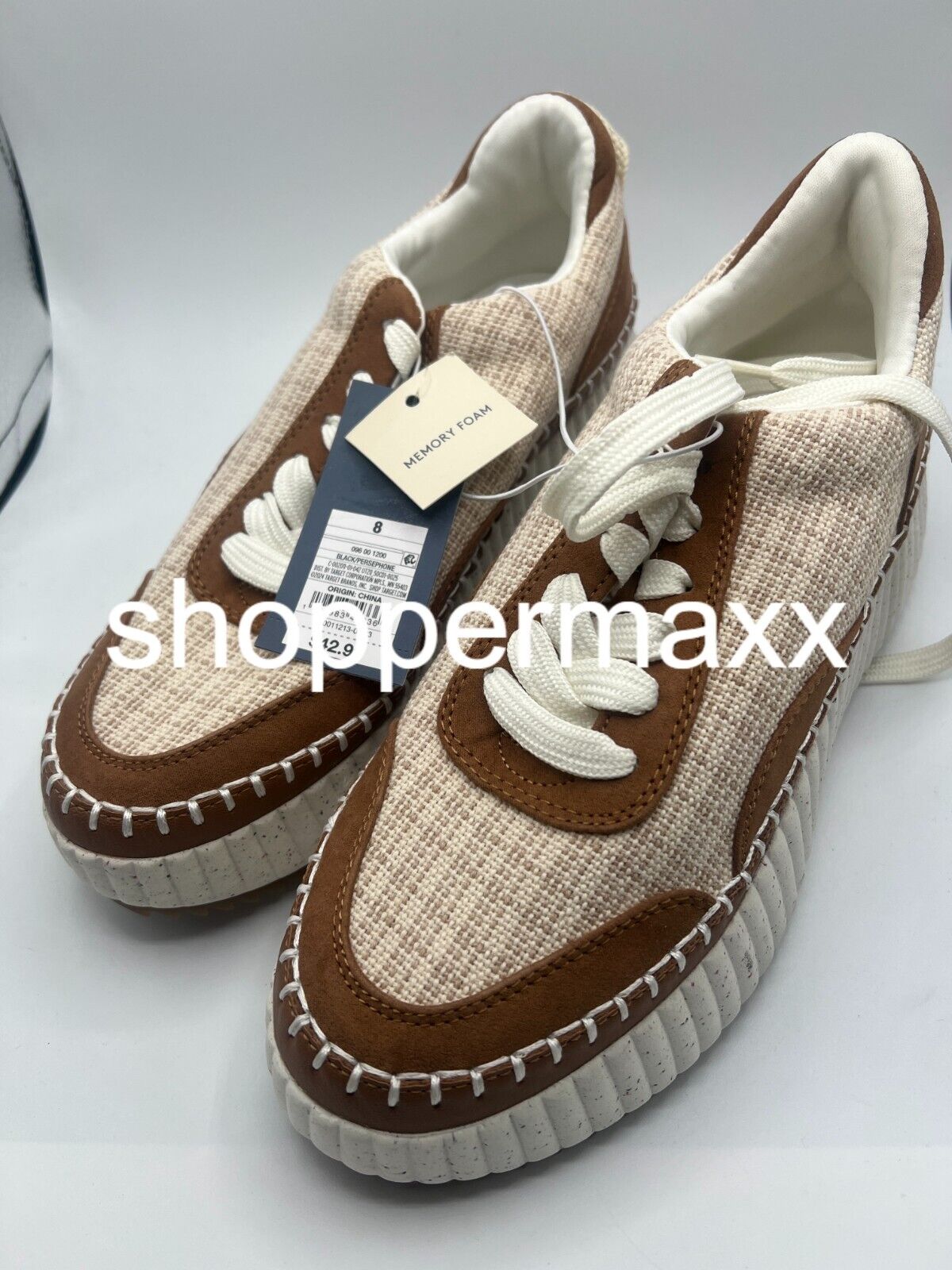 WOMEN'S PERSEPHONE SNEAKERS - UNIVERSAL THREAD, TAN, 8