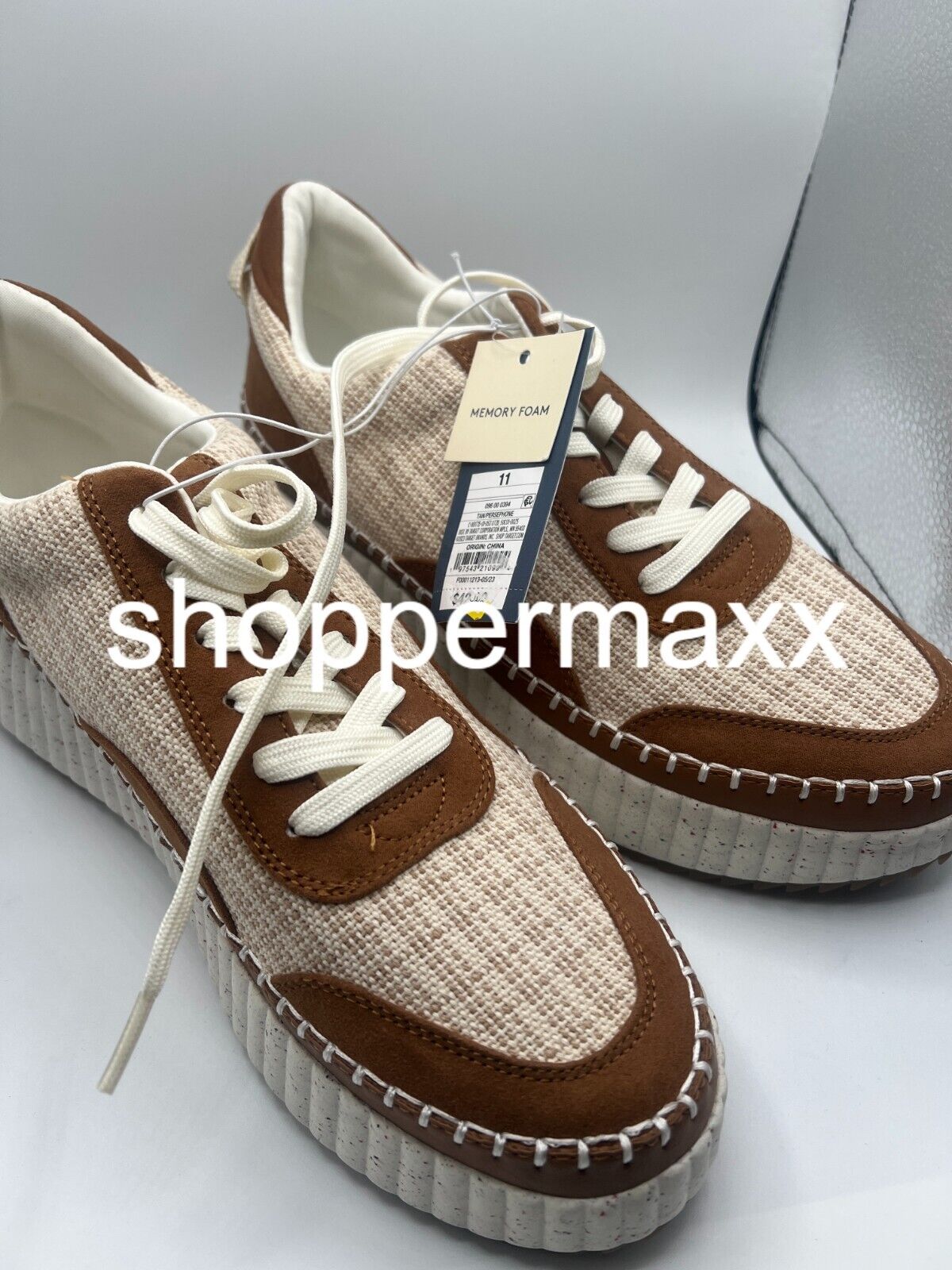 WOMEN'S PERSEPHONE SNEAKERS - UNIVERSAL THREAD, TAN, 11
