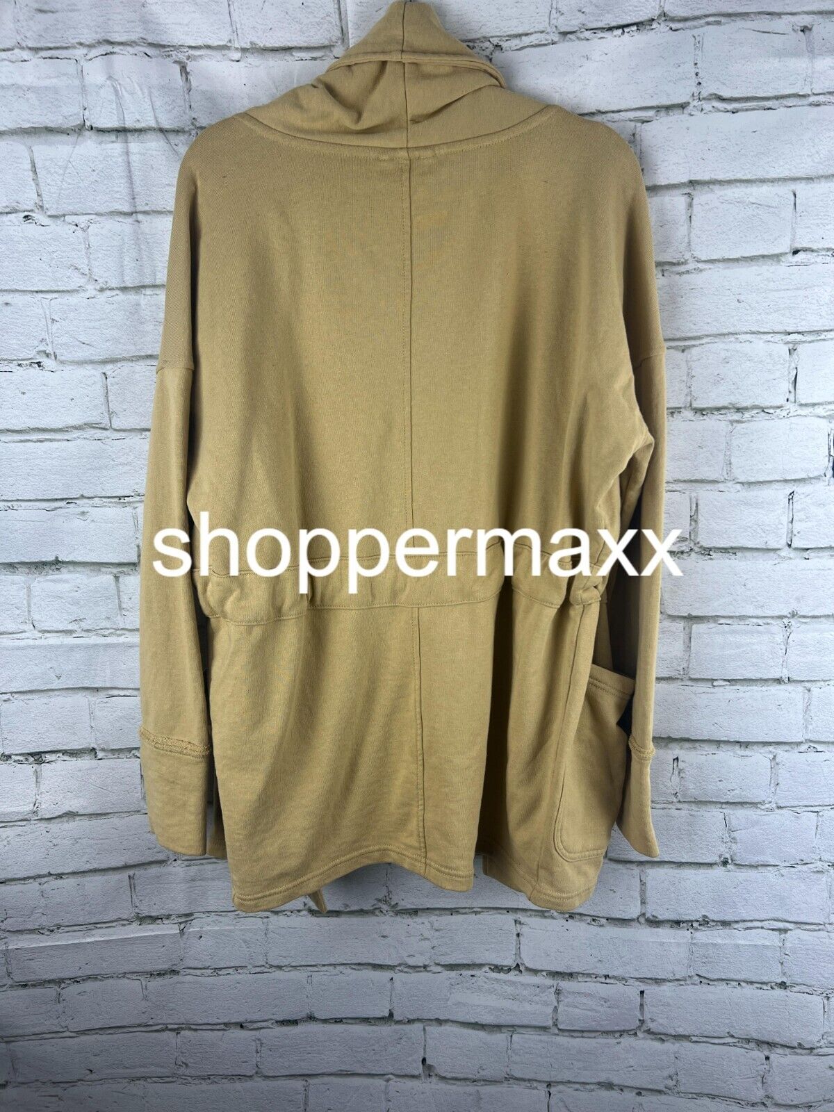 Women's Drape Front Basic Jacket Knox Rose New Open Solid Mid-Length, Brown, S