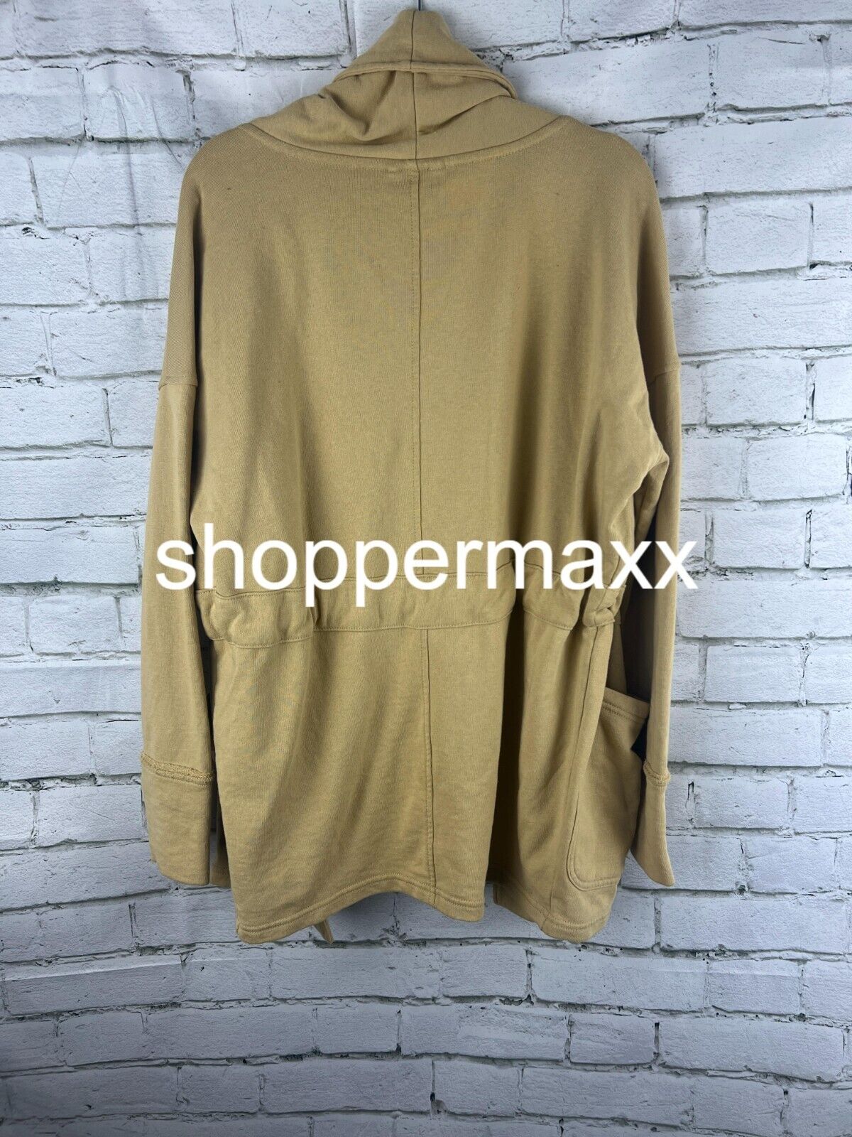 Women's Drape Front Basic Jacket Knox Rose New Open Solid Mid-Length, Brown, S